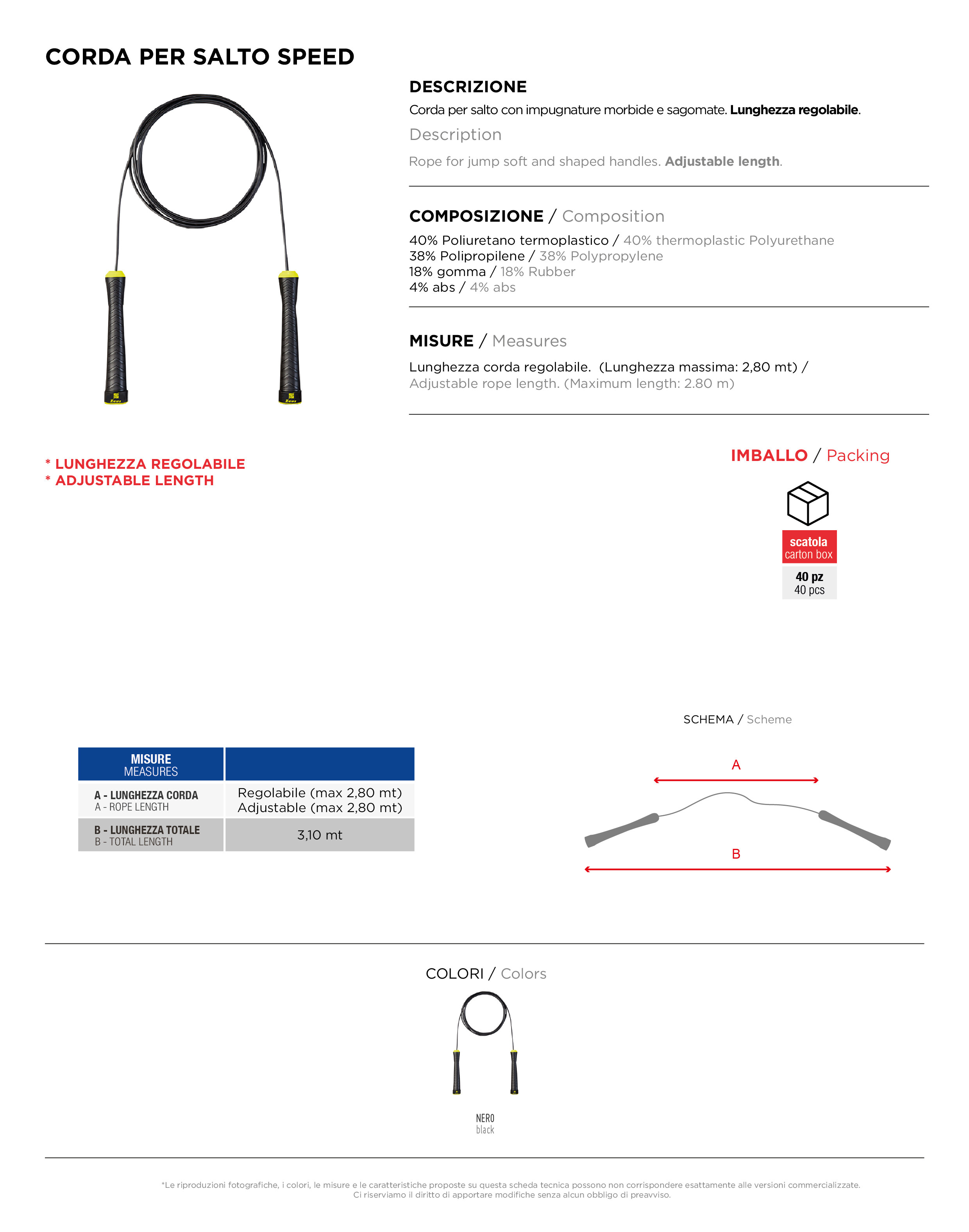 Scheda tecnica – CORDA PER SALTO SPEED
