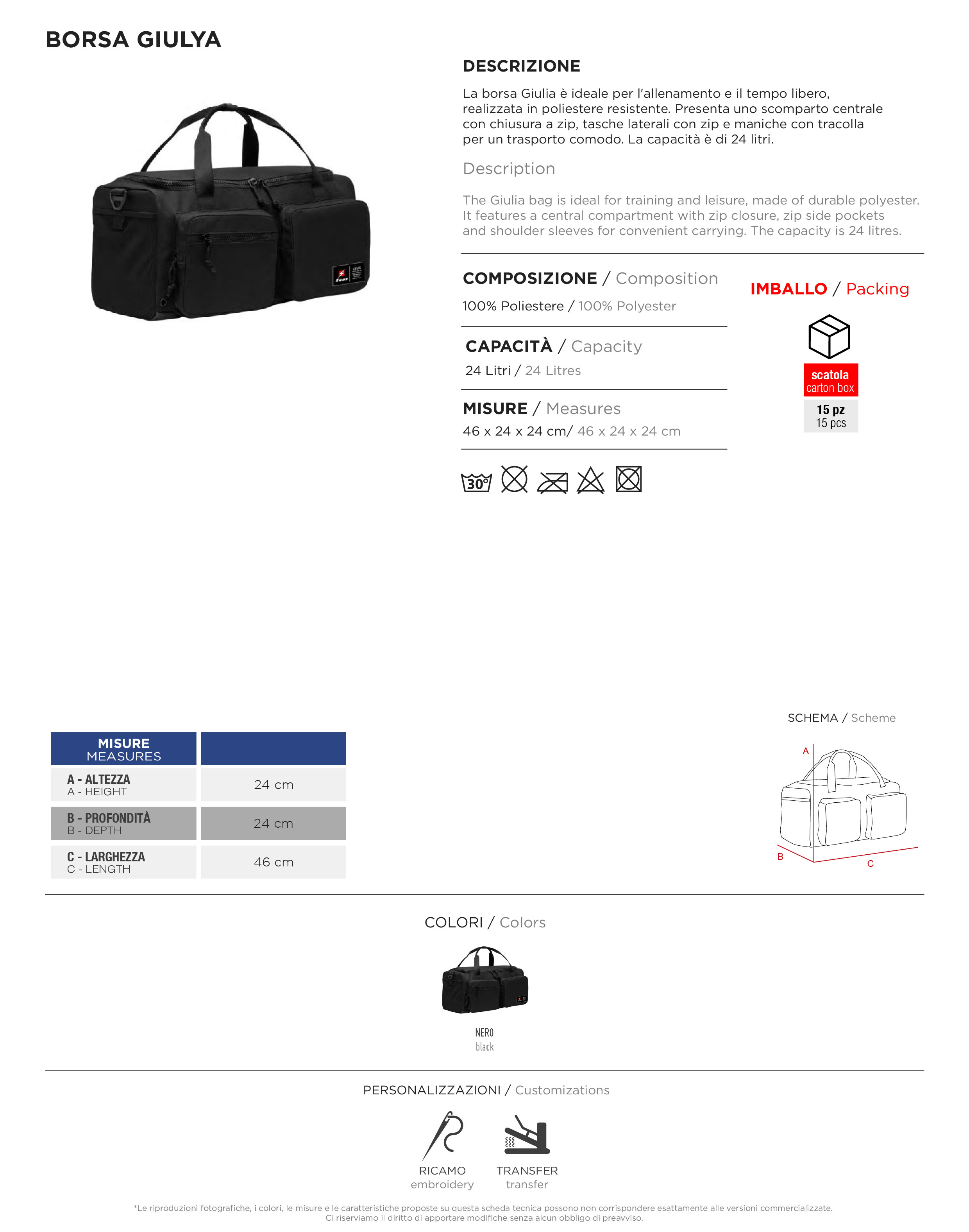 Scheda tecnica – BORSA GIULYA