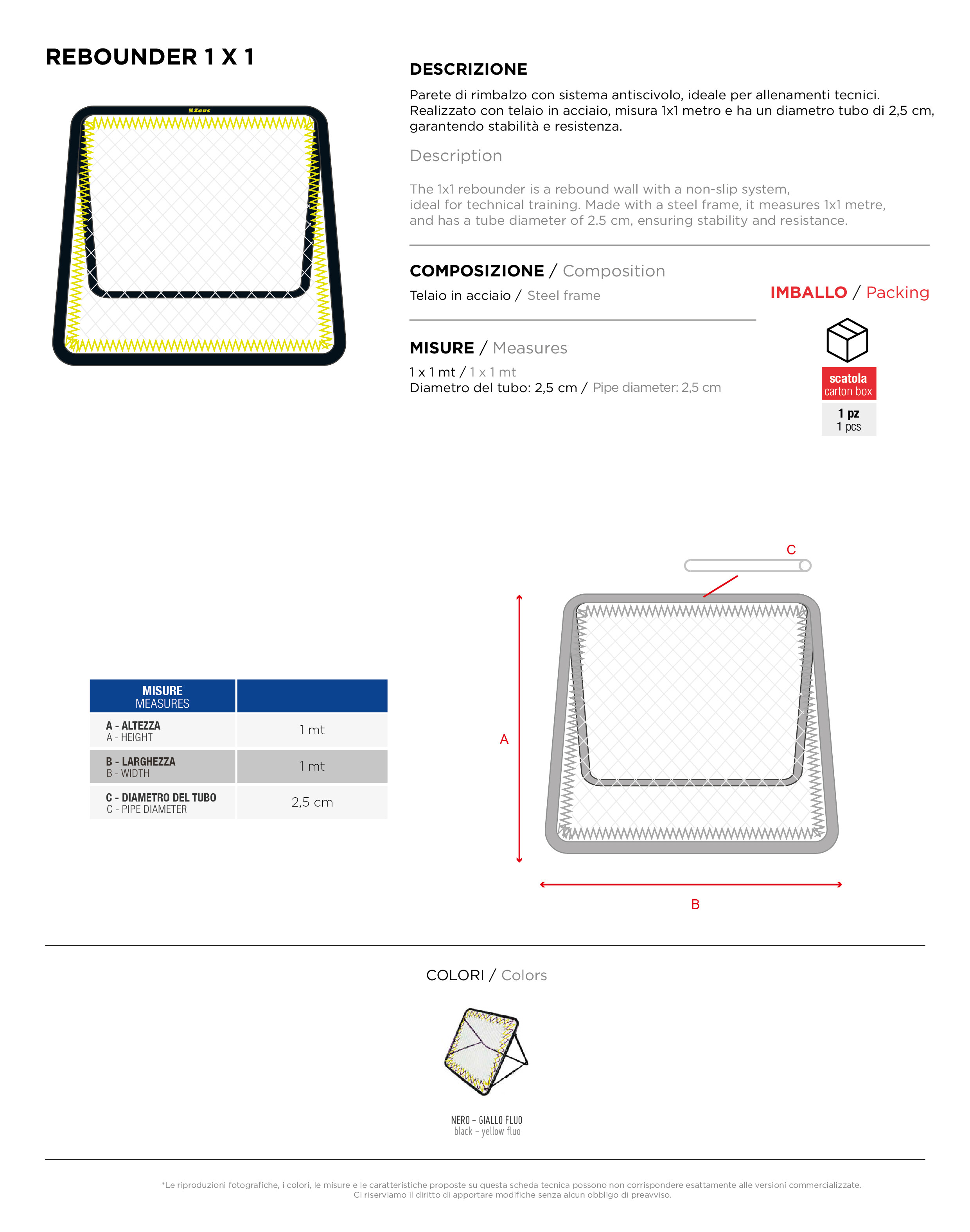 Scheda tecnica – REBOUNDER 1X1