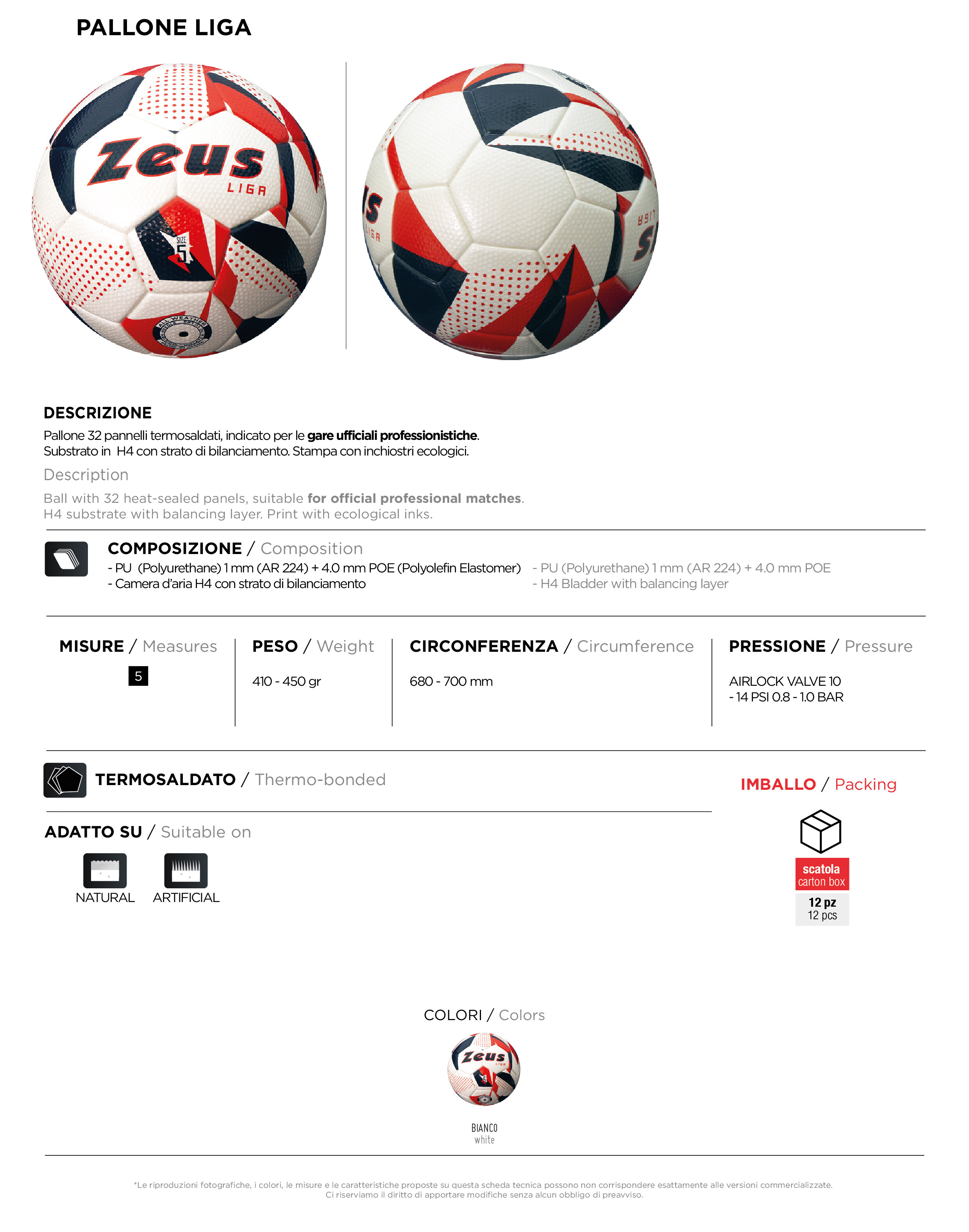 Scheda tecnica – PALLONE LIGA