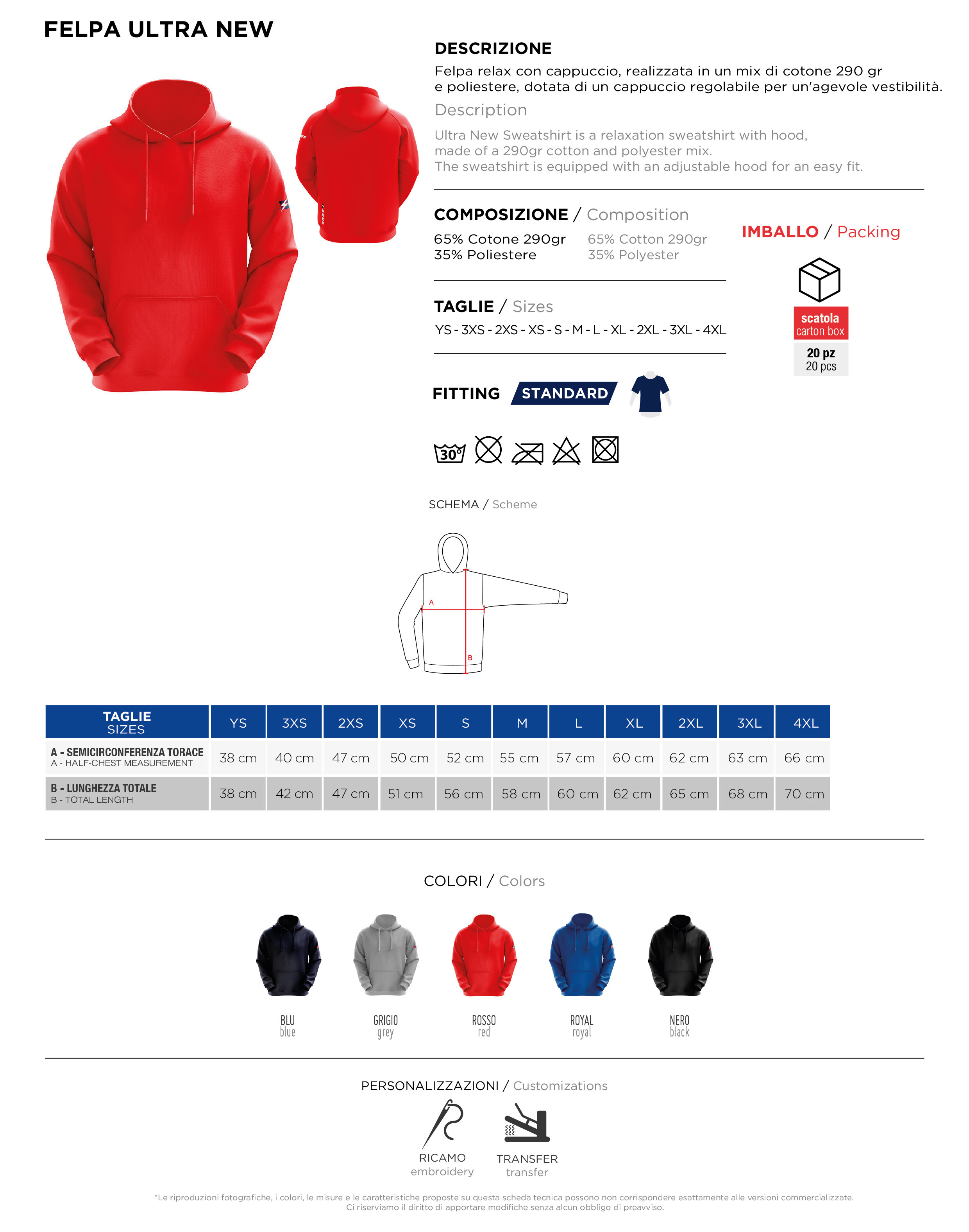 Scheda tecnica – FELPA ULTRA NEW