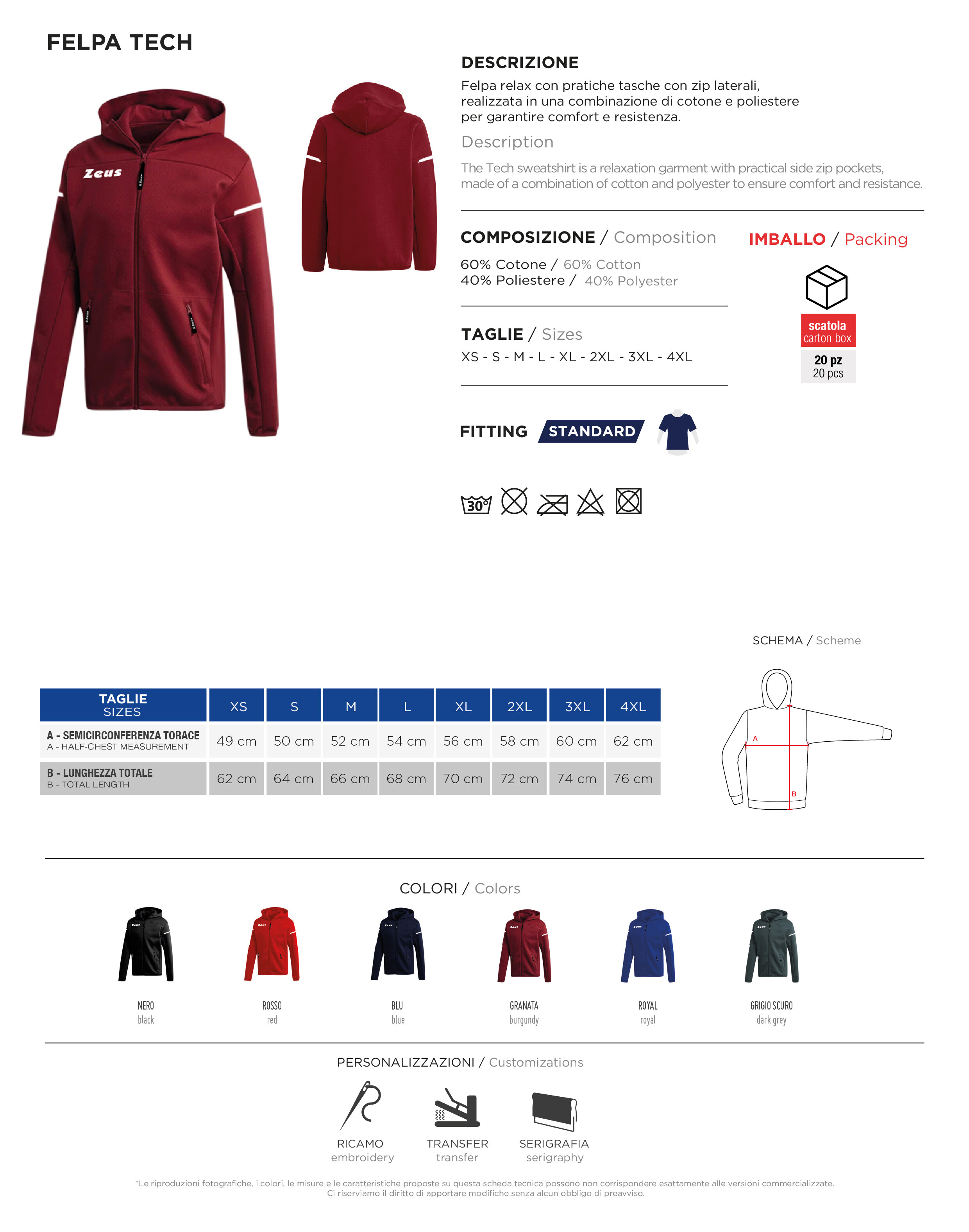 Scheda tecnica – FELPA TECH