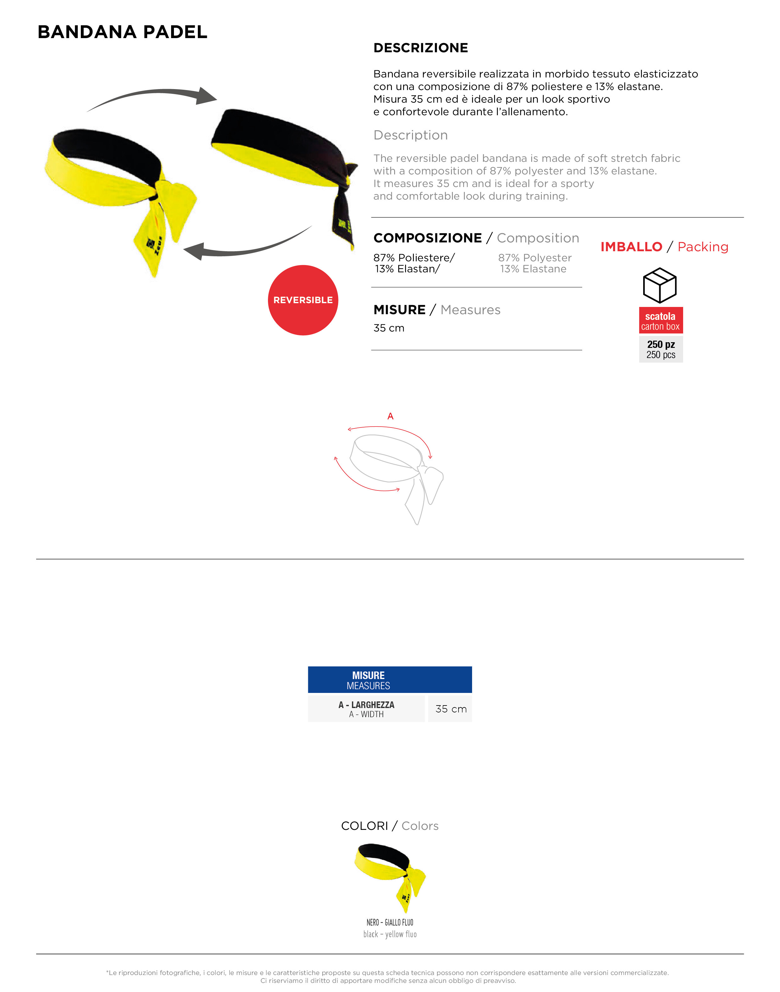 Scheda tecnica – BANDANA PADEL