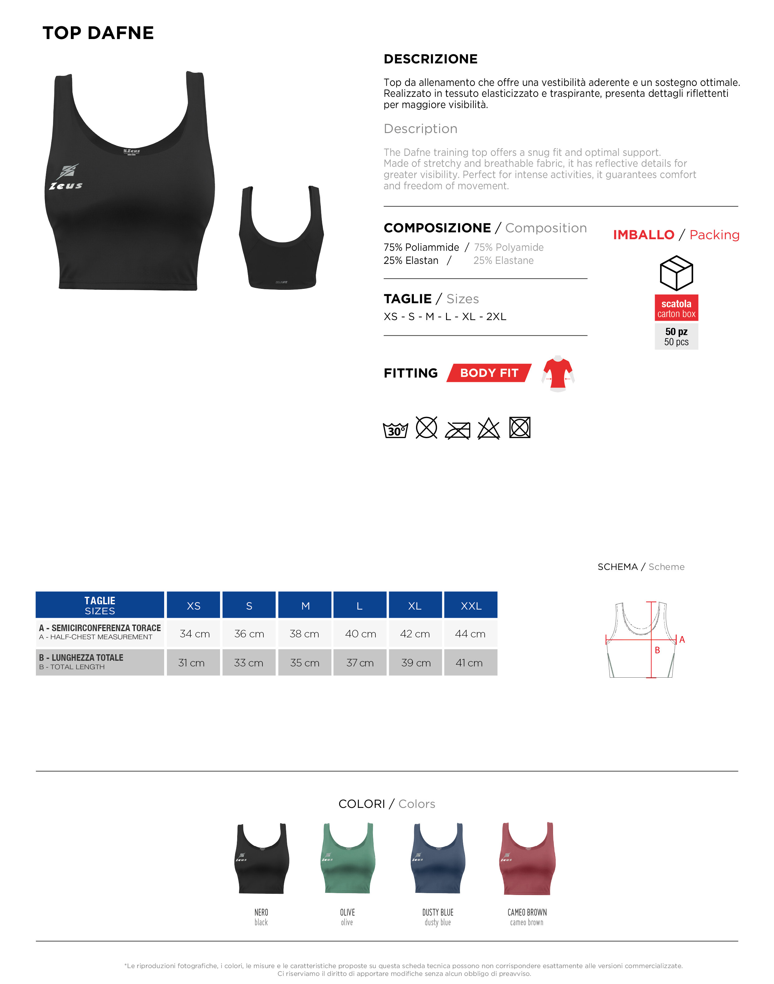 Scheda tecnica – TOP DAFNE