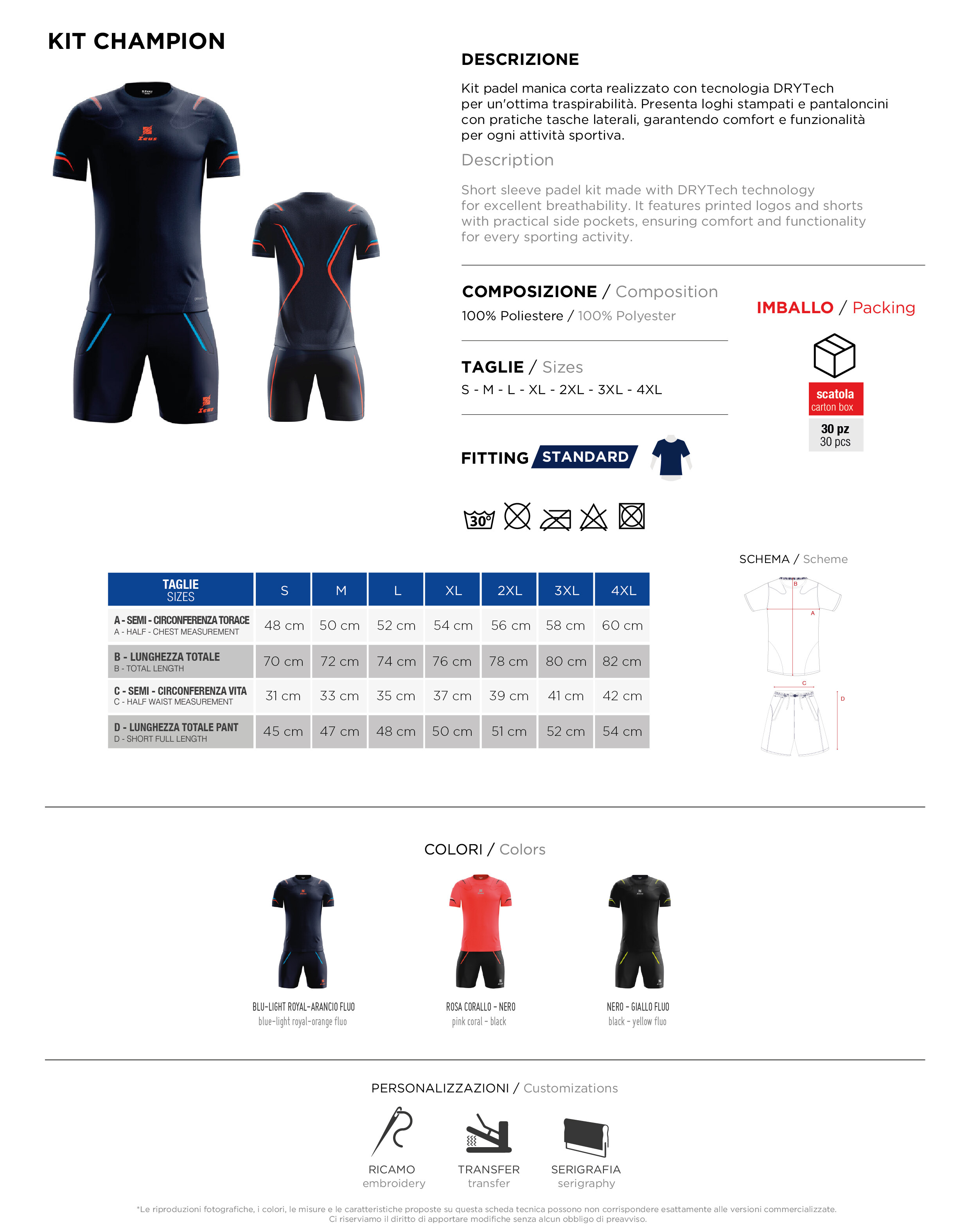 Scheda tecnica – KIT CHAMPION