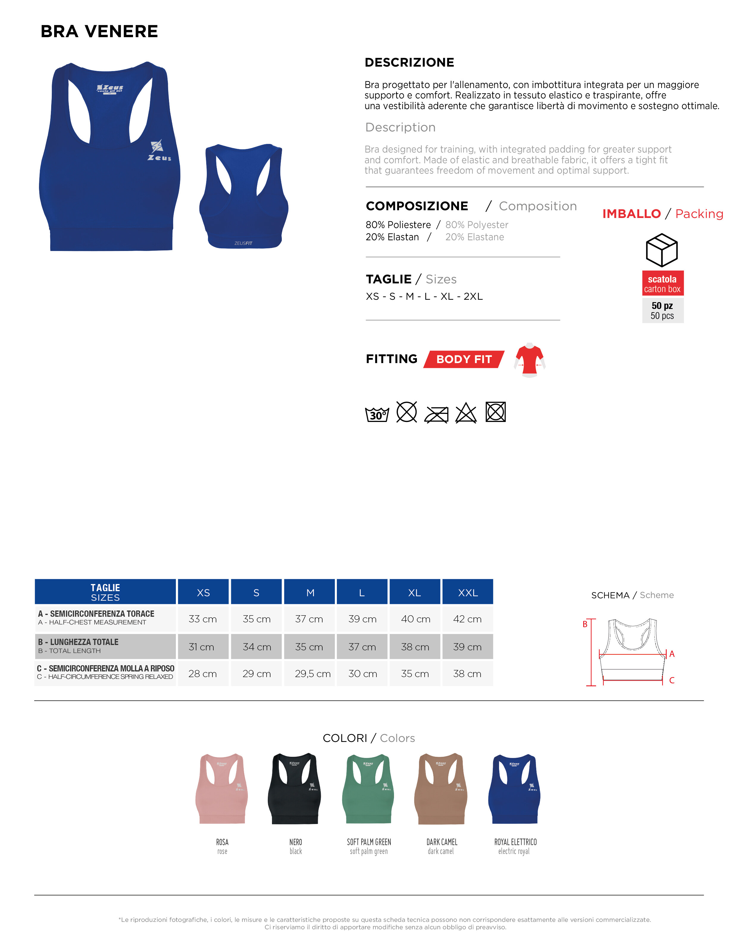 Scheda tecnica – BRA VENERE