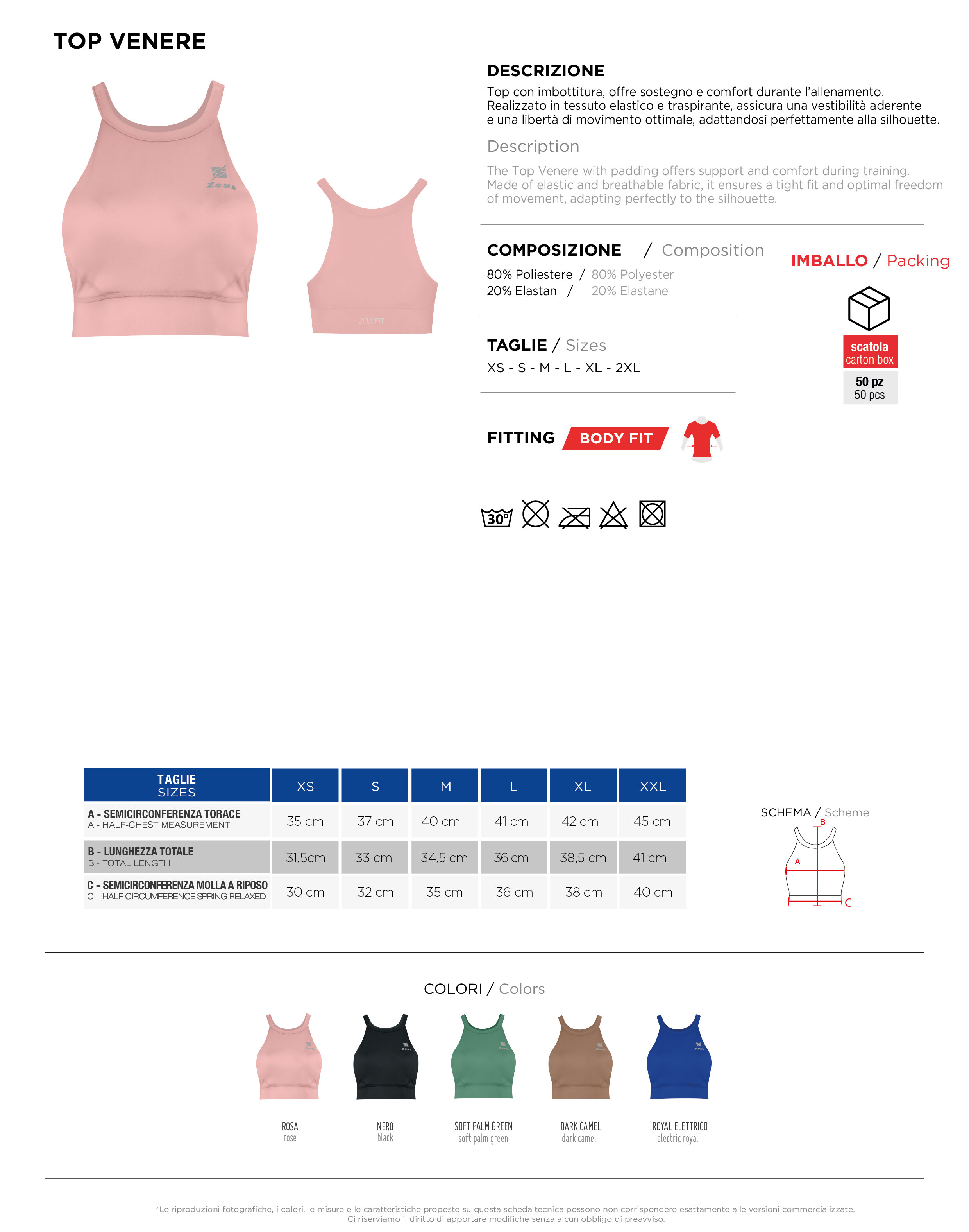 Scheda tecnica – BRA VENERE