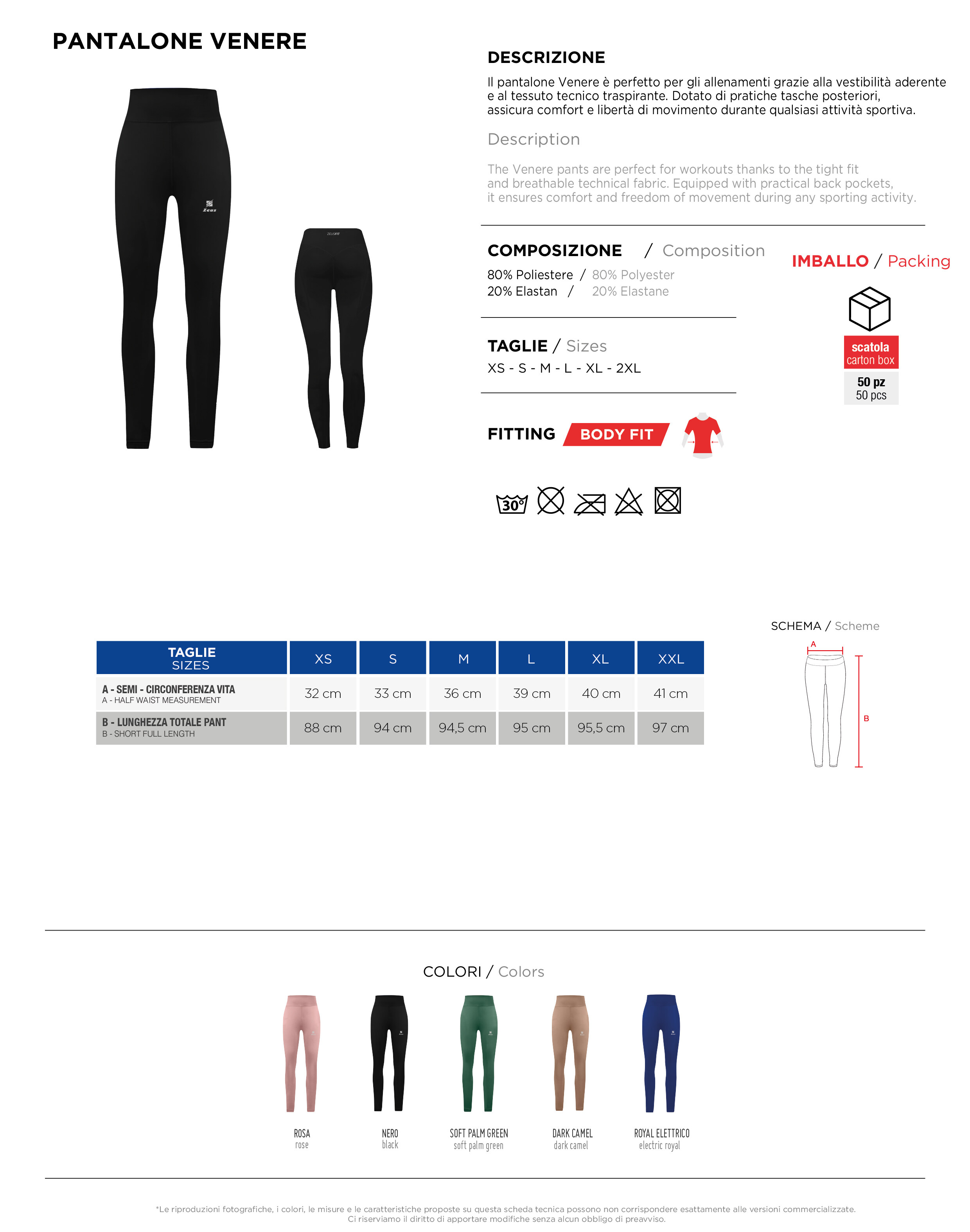 Scheda tecnica – PANTALONE VENERE
