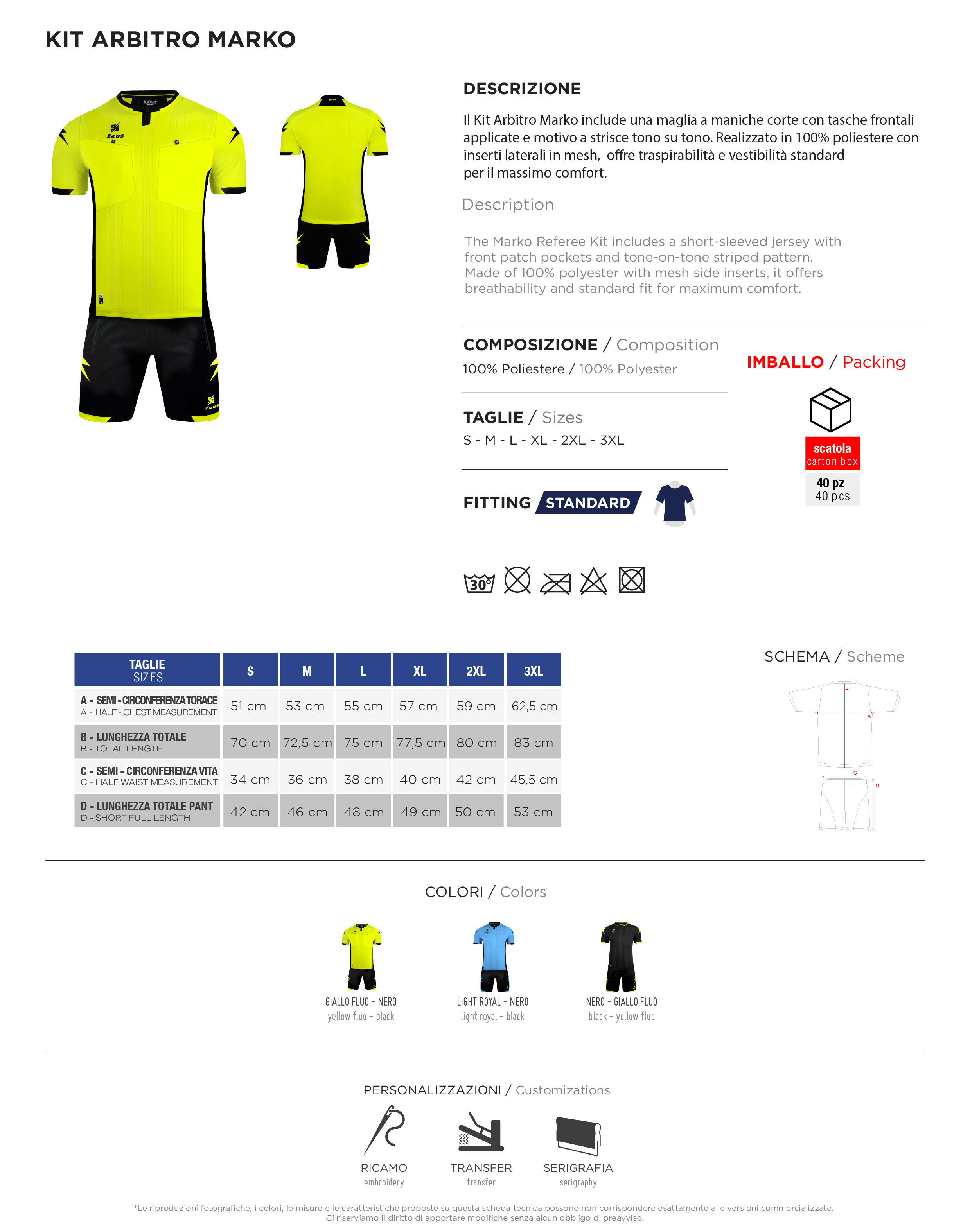 Scheda tecnica – KIT ARBITRO MARKO