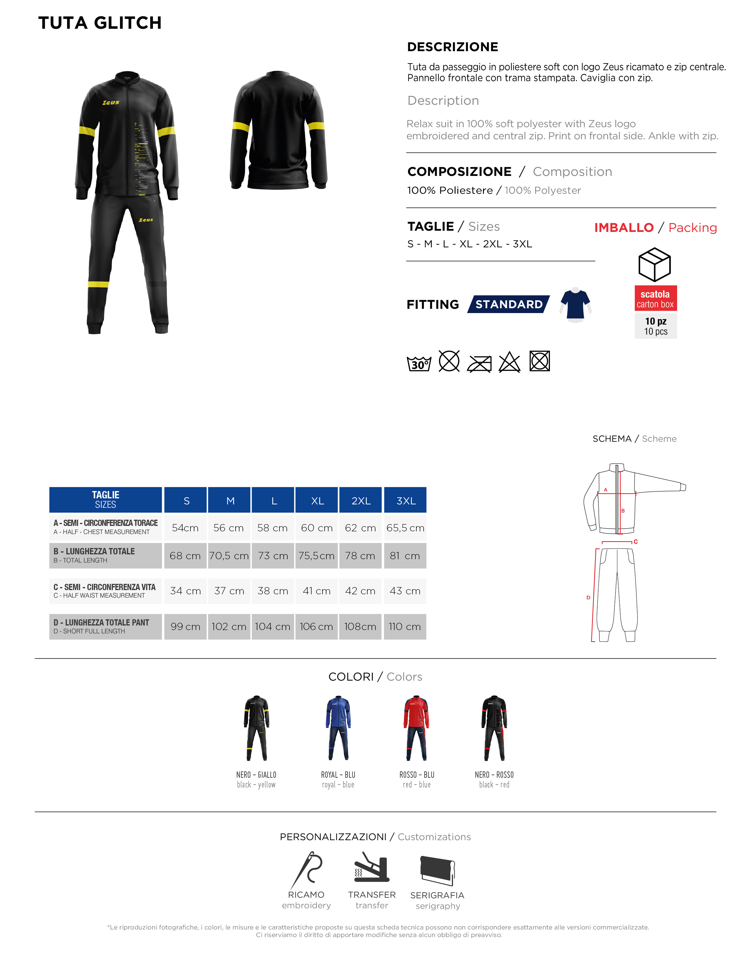 Scheda tecnica – TUTA GLITCH