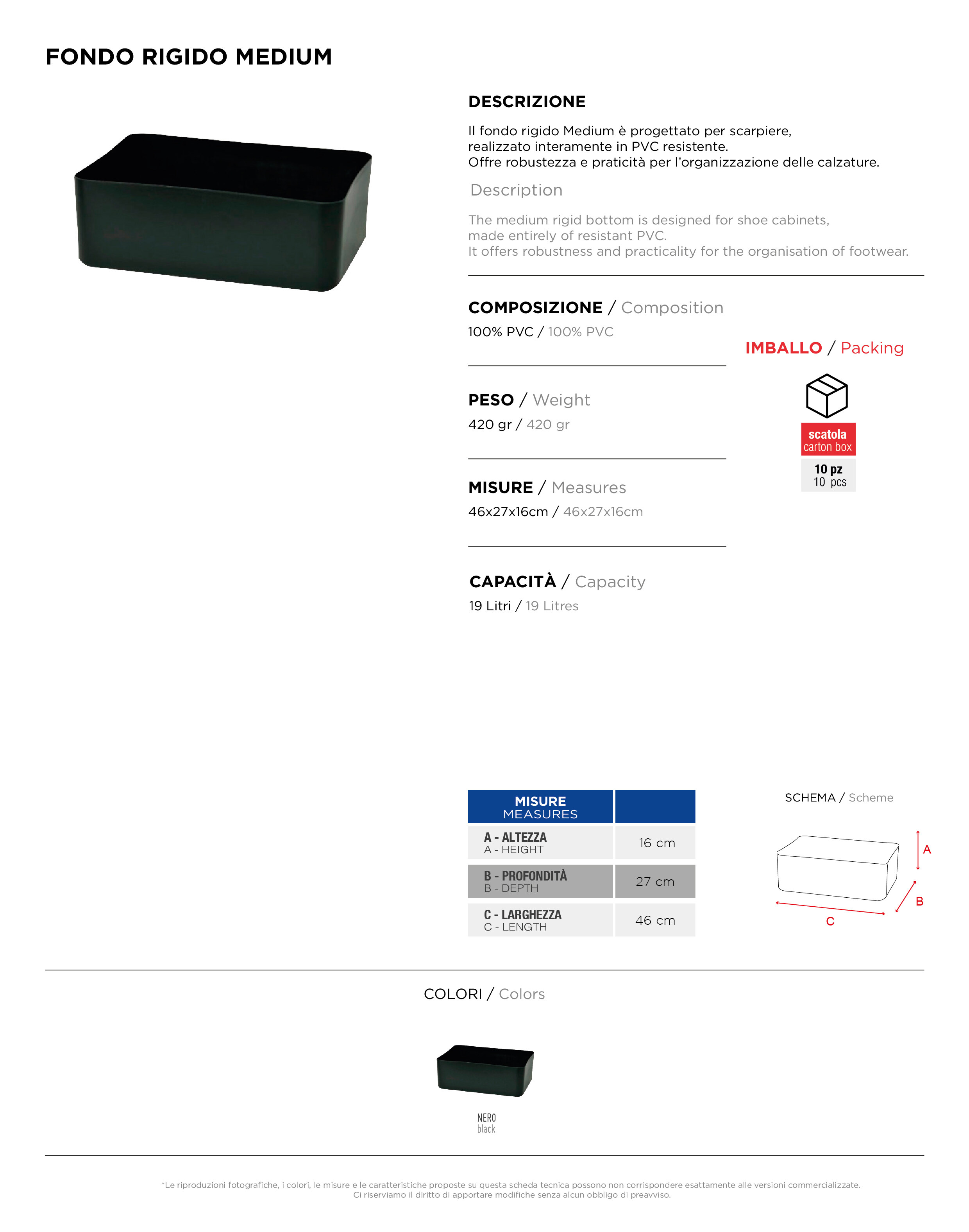 Scheda tecnica – FONDO RIGIDO MEDIUM