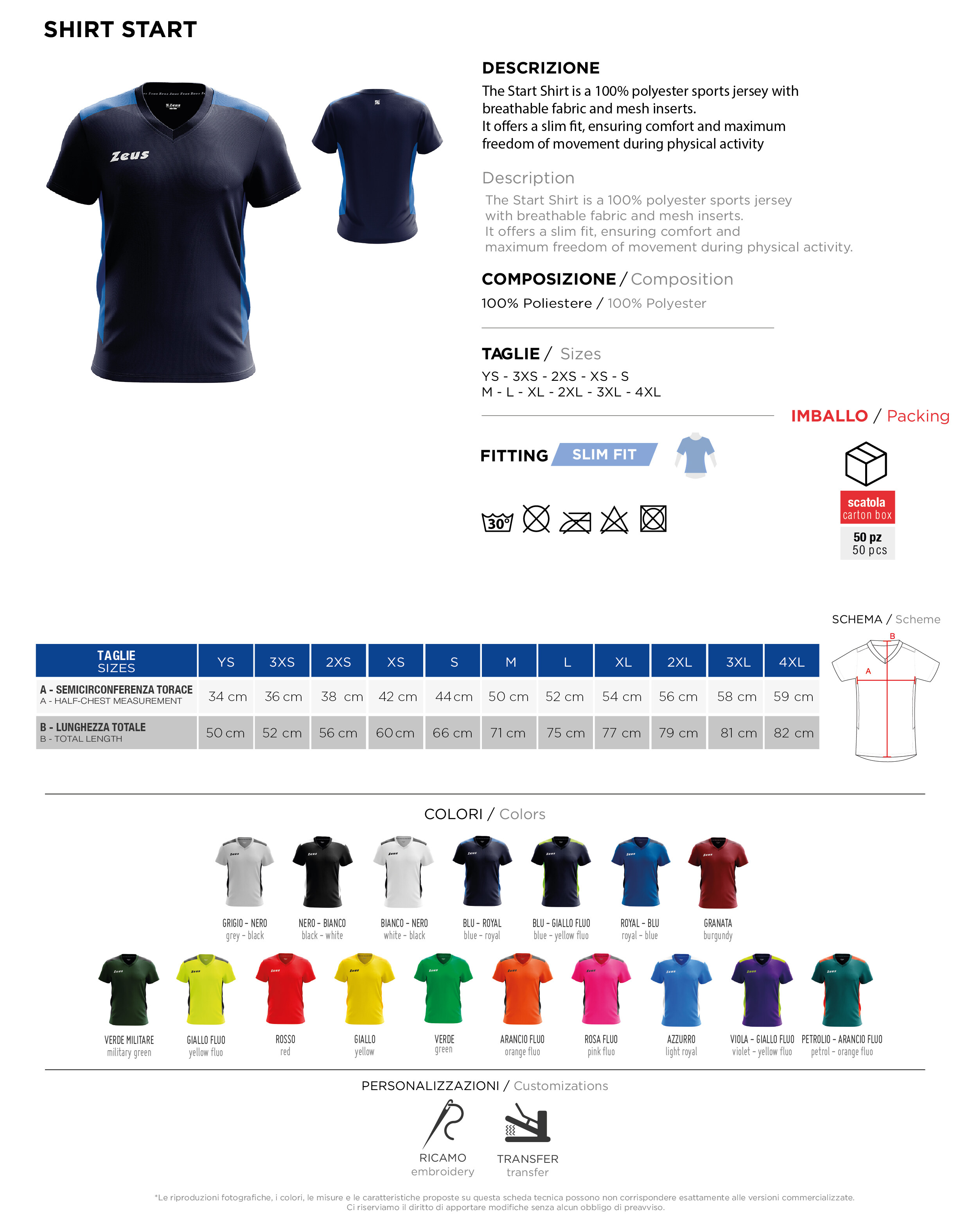 Scheda tecnica – SHIRT START