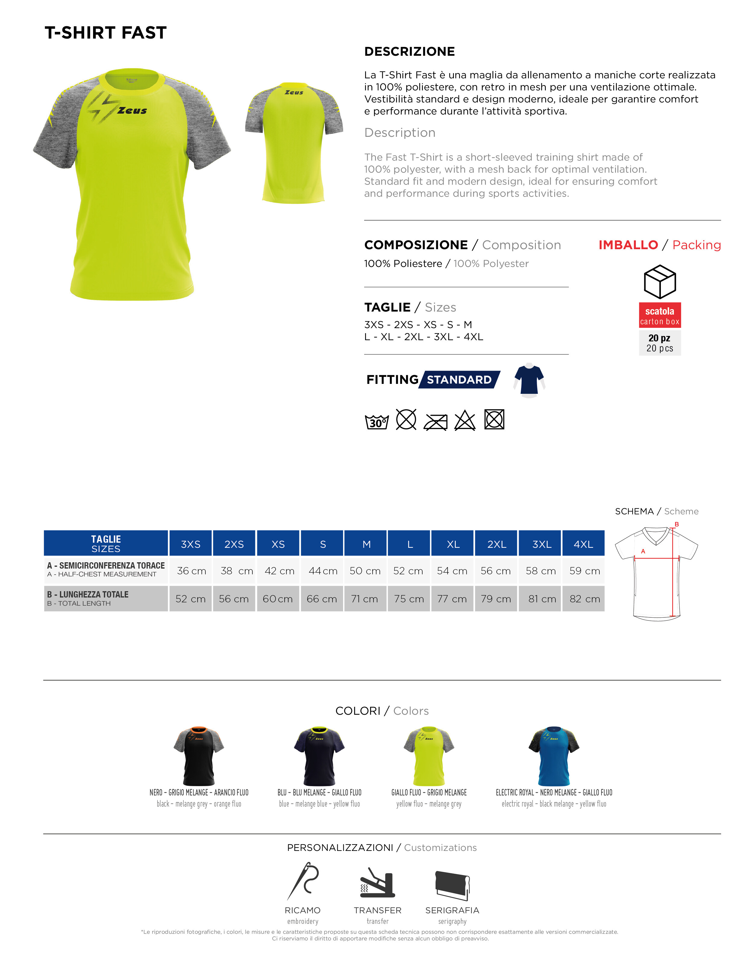 Scheda tecnica – T-SHIRT FAST