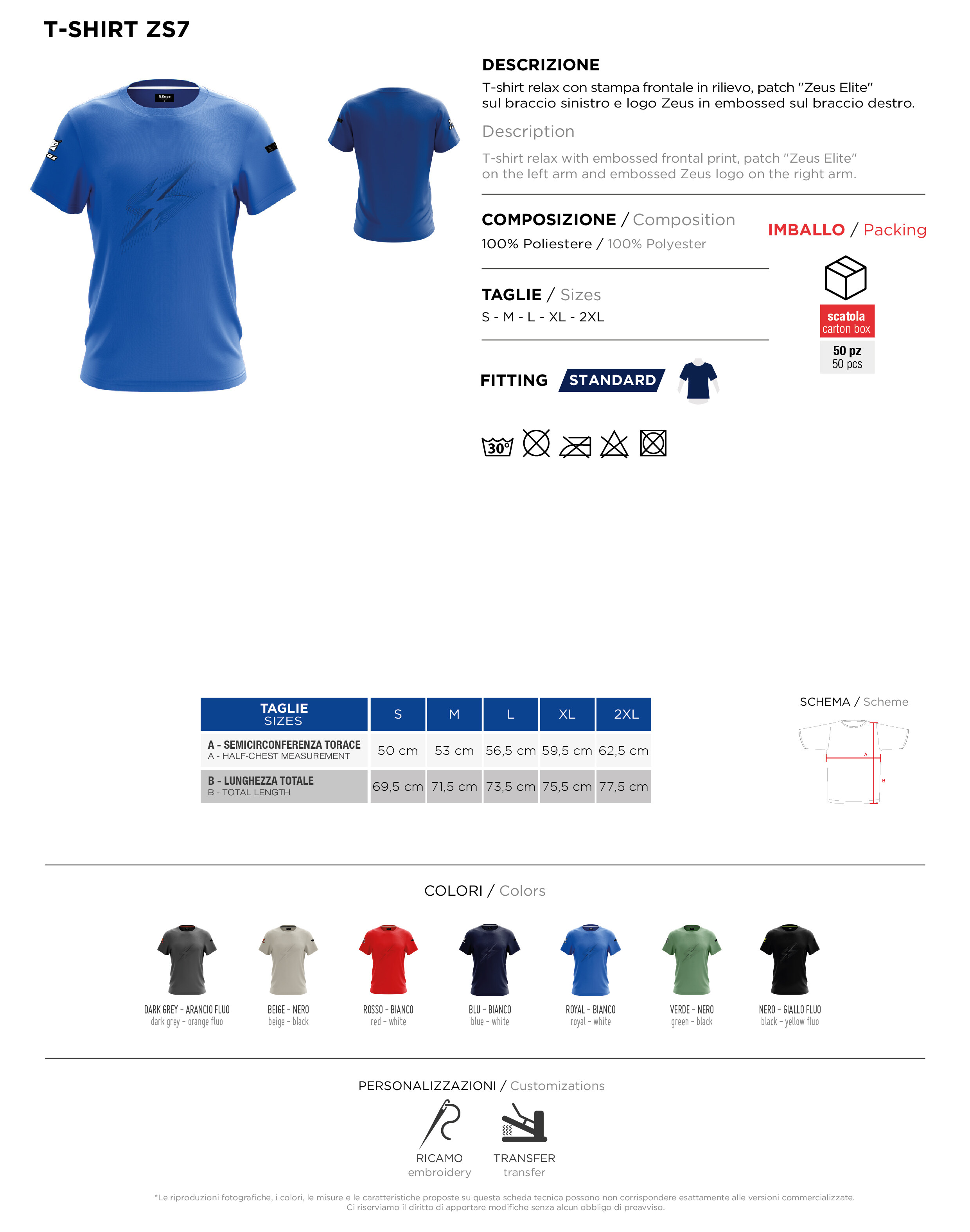 Scheda tecnica – T-SHIRT ZS7