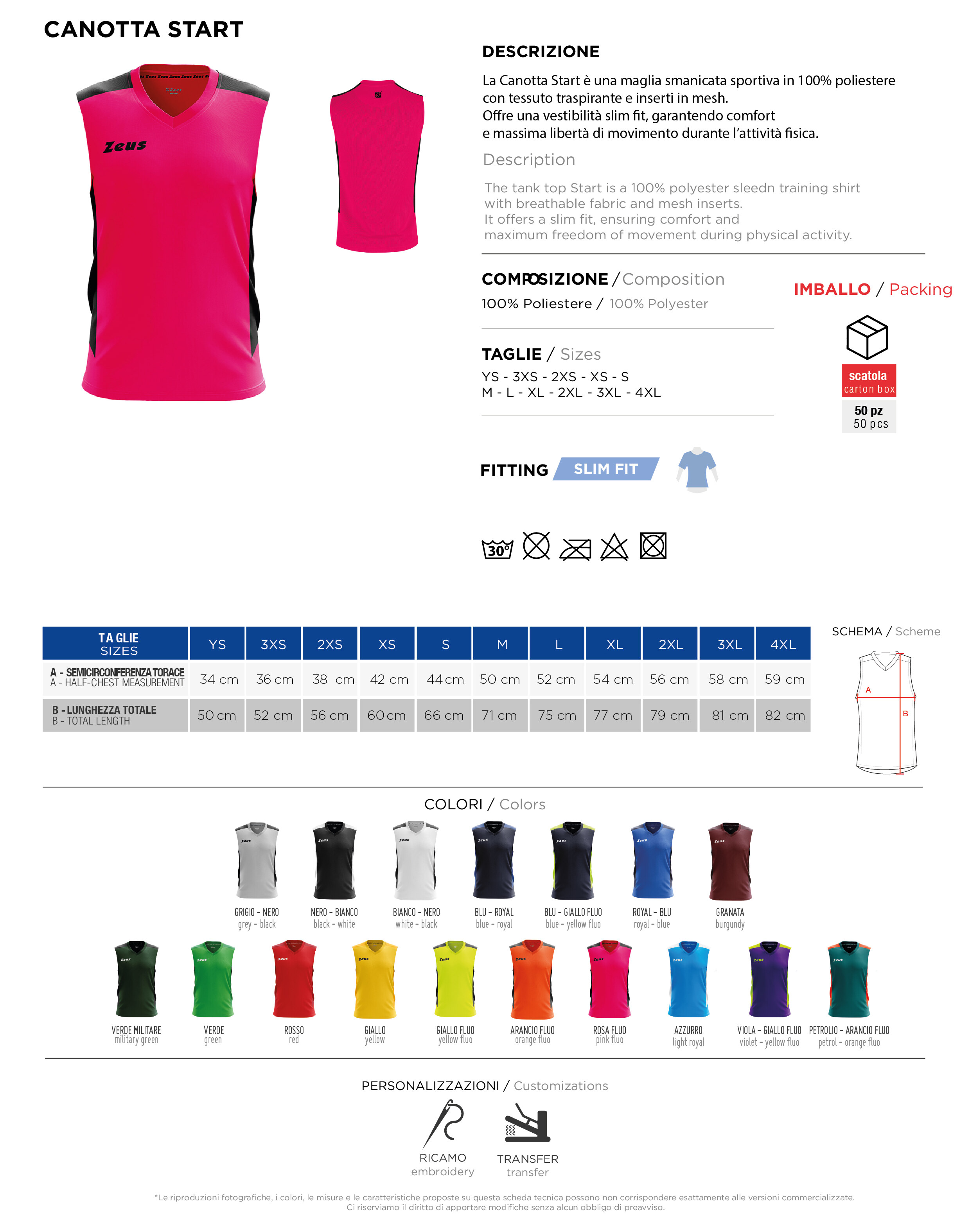 Scheda tecnica – CANOTTA START