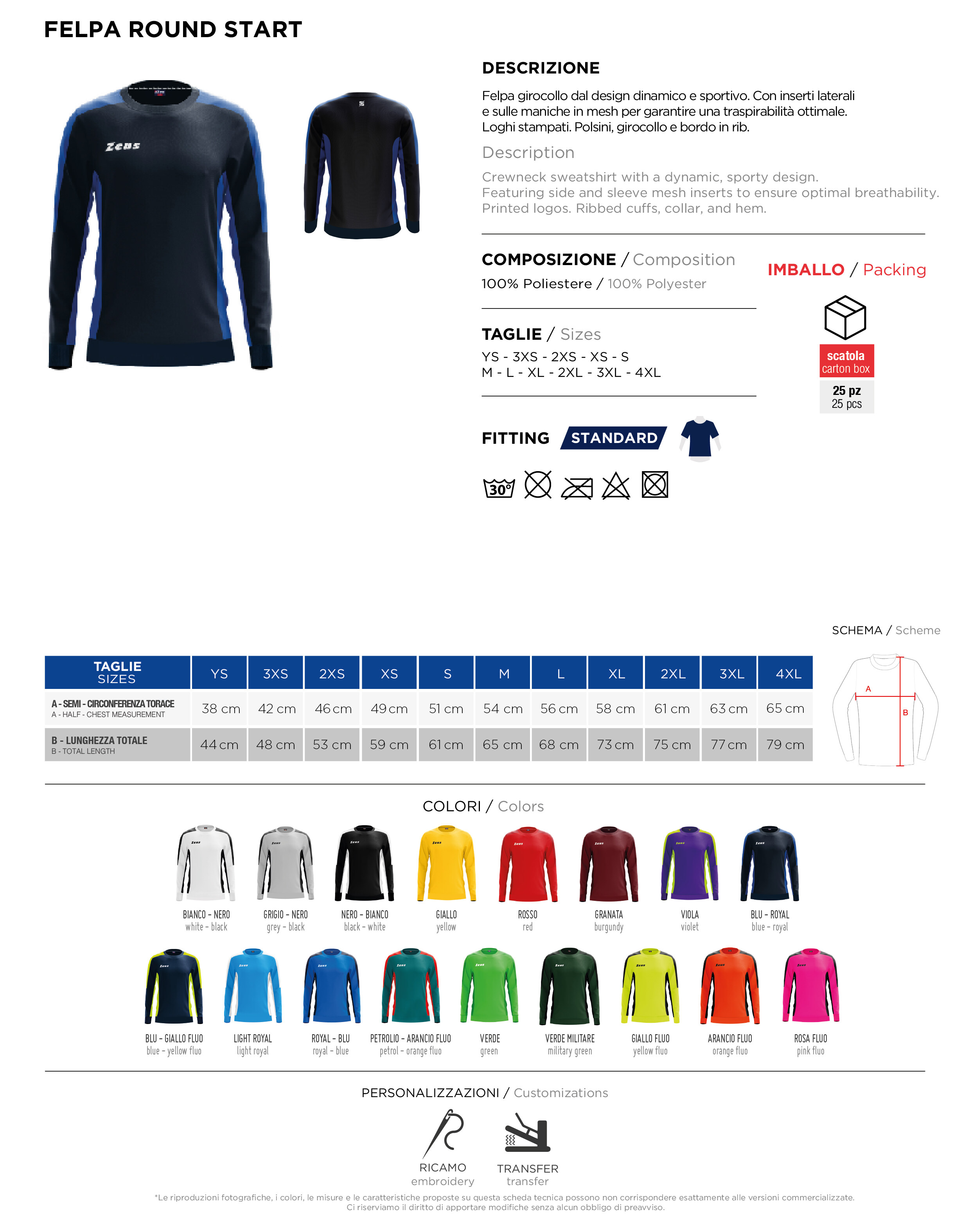 Scheda tecnica – FELPA ROUND START
