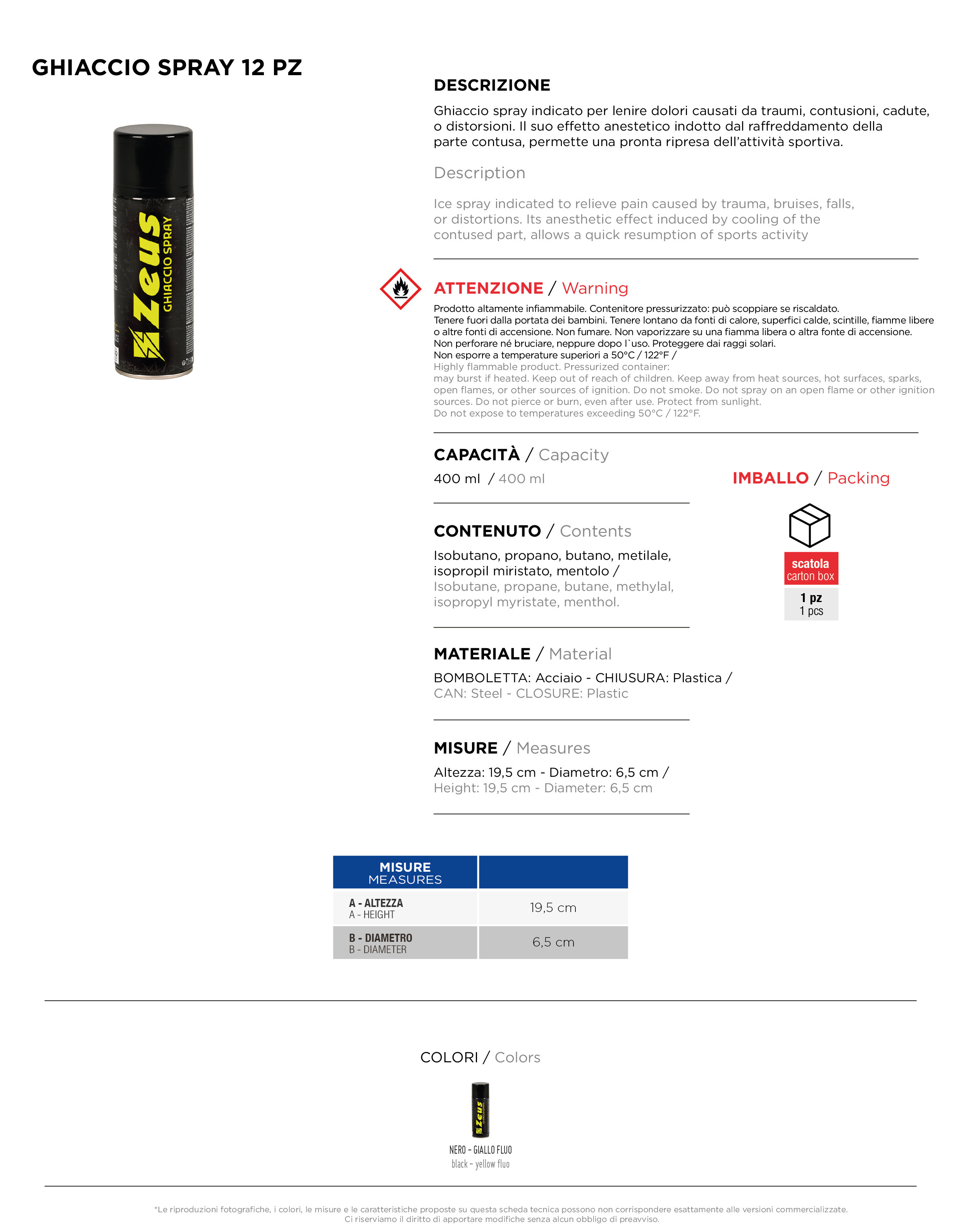 Scheda tecnica – GHIACCIO SPRAY