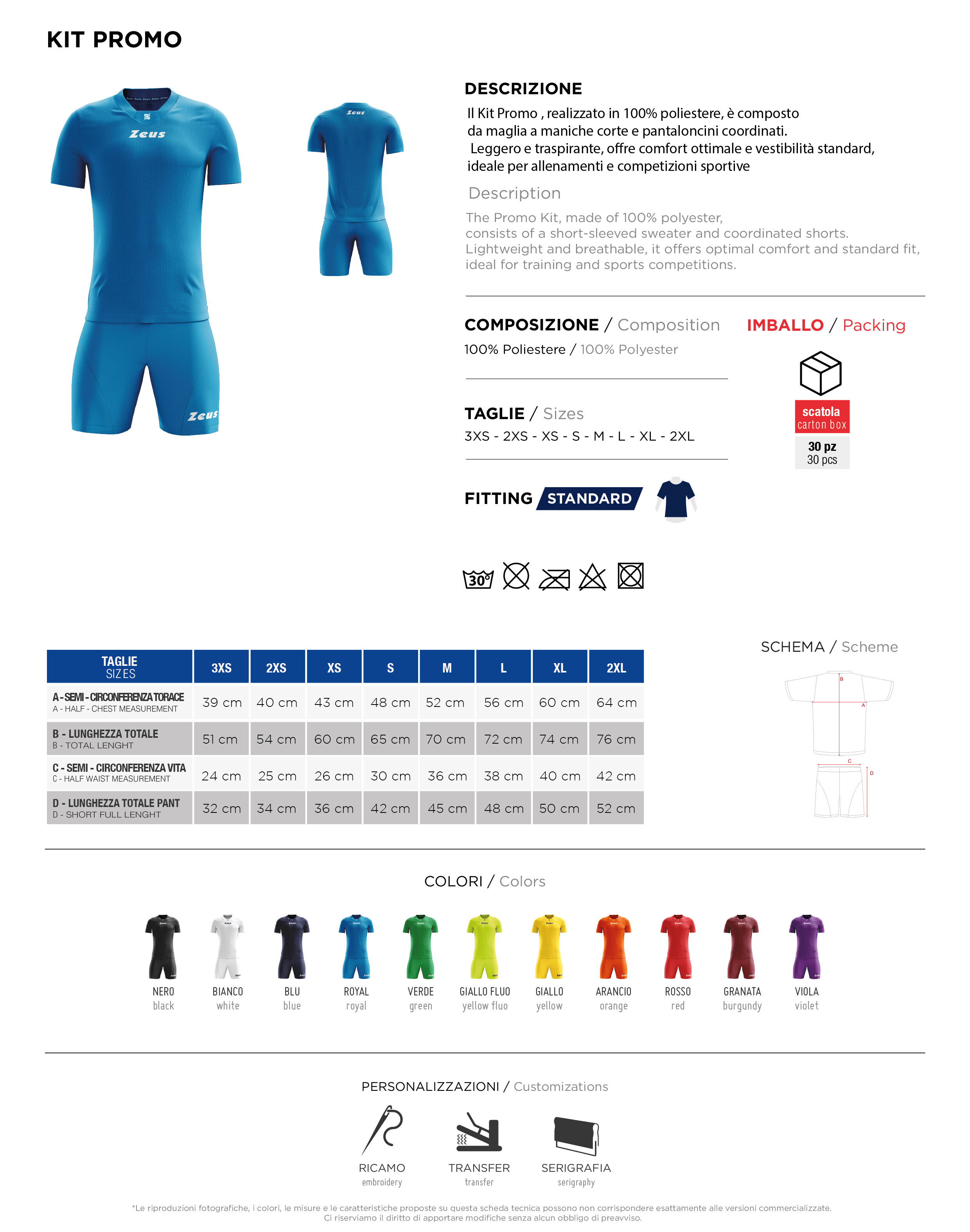 Scheda tecnica – Kit Promo
