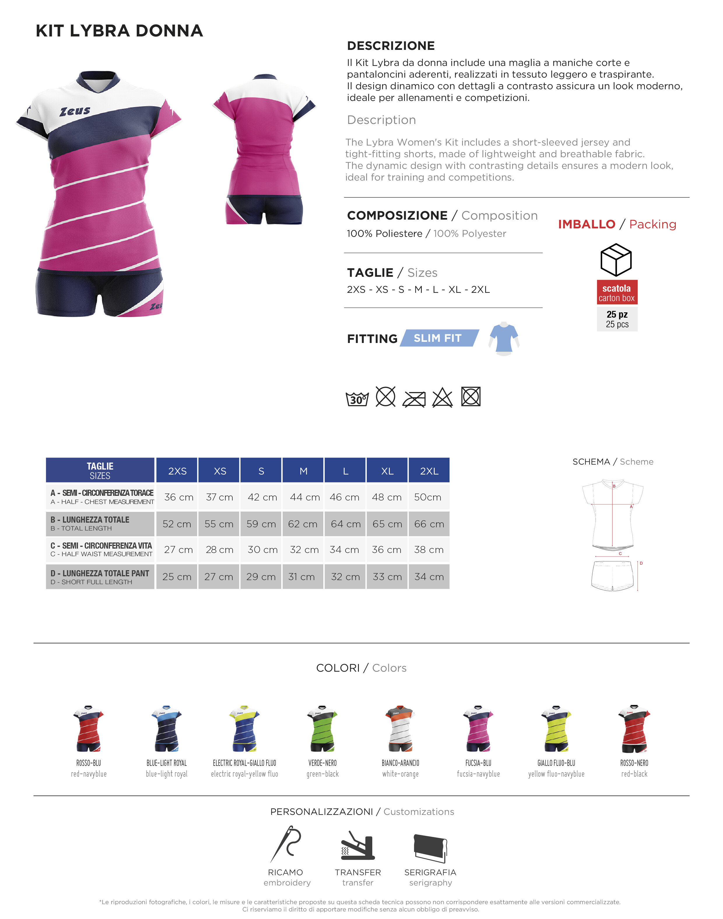 Scheda tecnica – Kit Lybra Donna