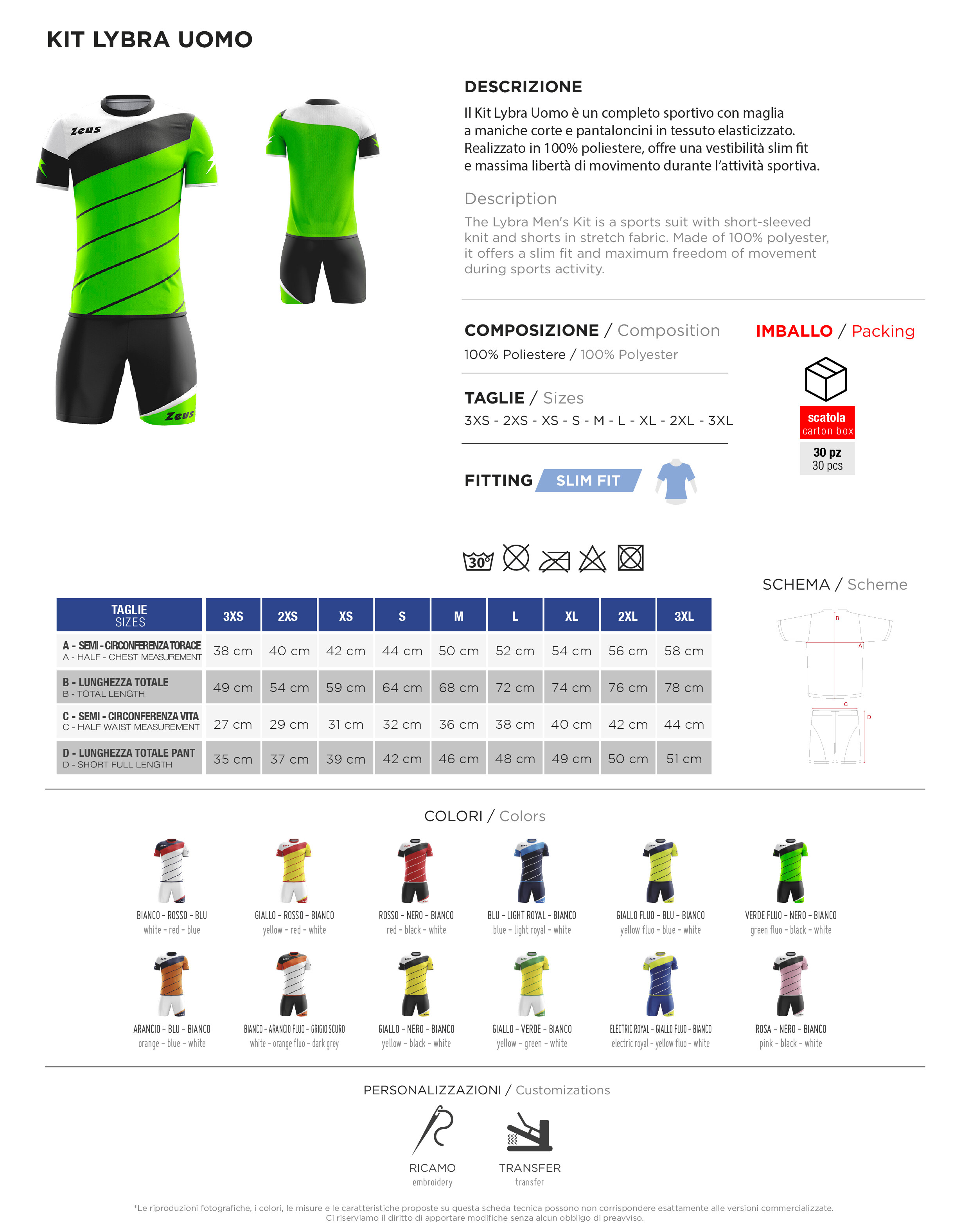 Scheda tecnica – KIT LYBRA UOMO