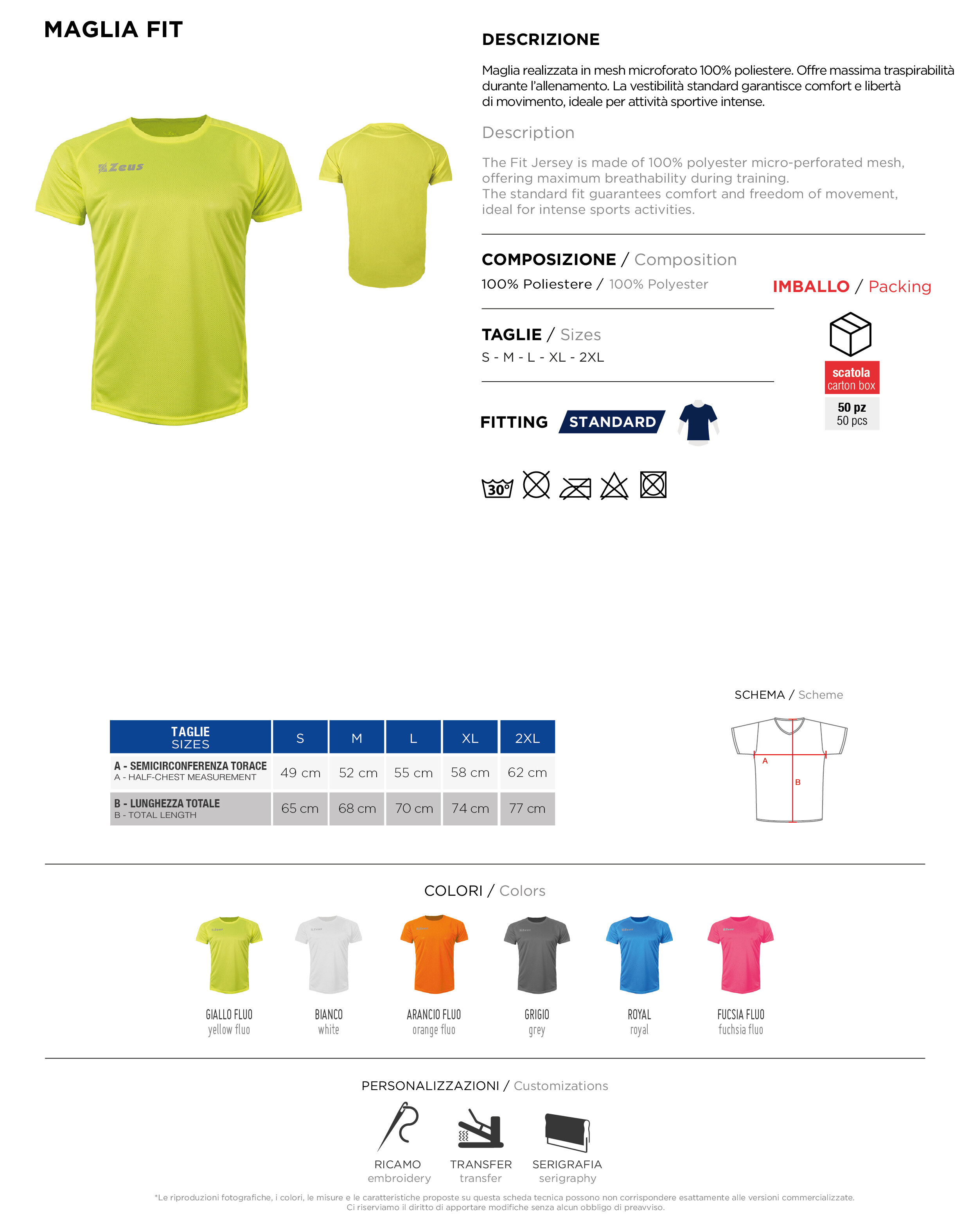 Scheda tecnica – Maglia Fit