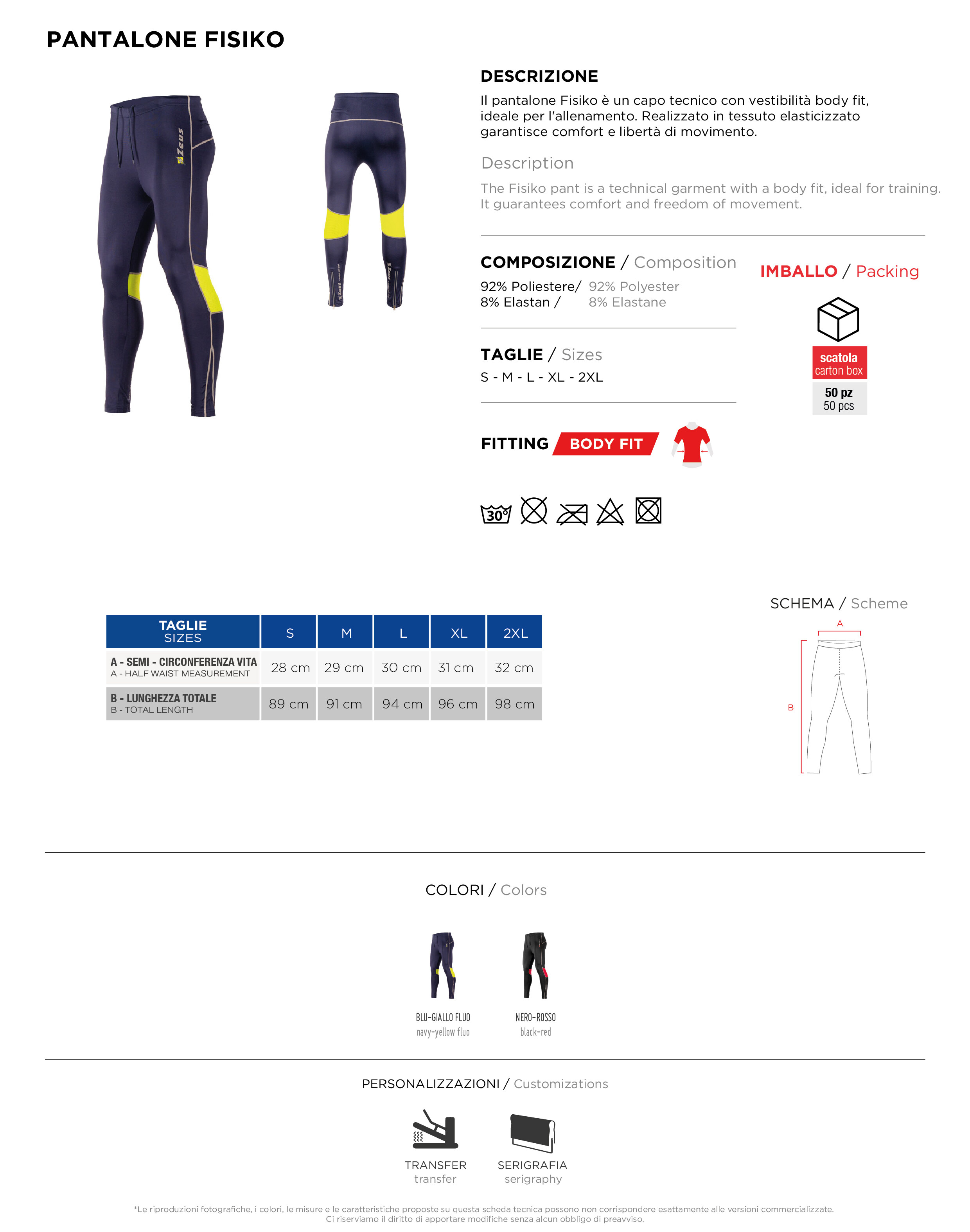 Scheda tecnica – PANTALONE FISIKO