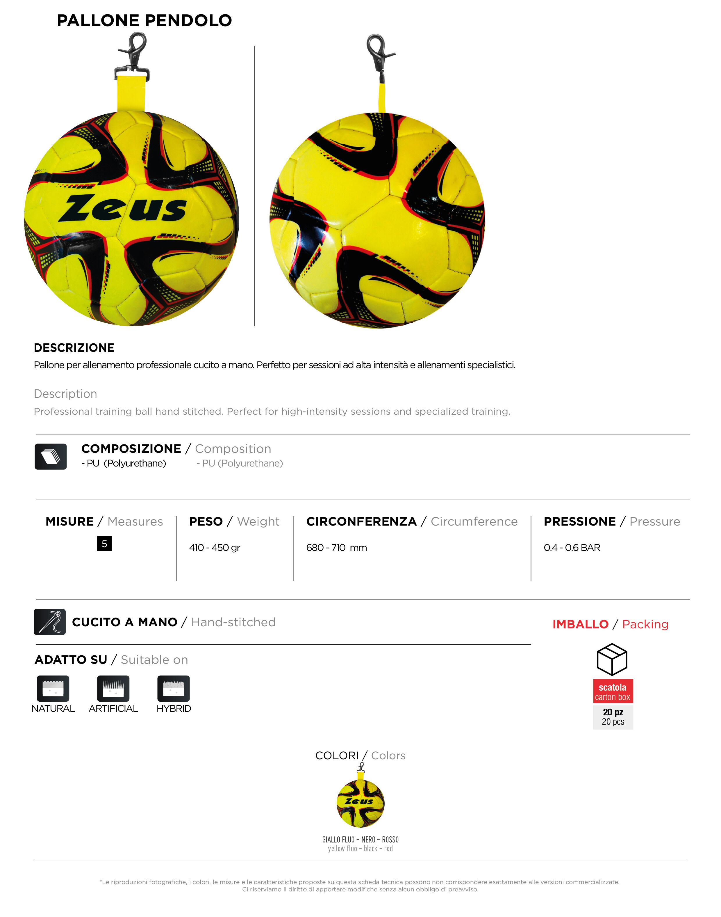 Scheda tecnica – PALLONE PENDOLO