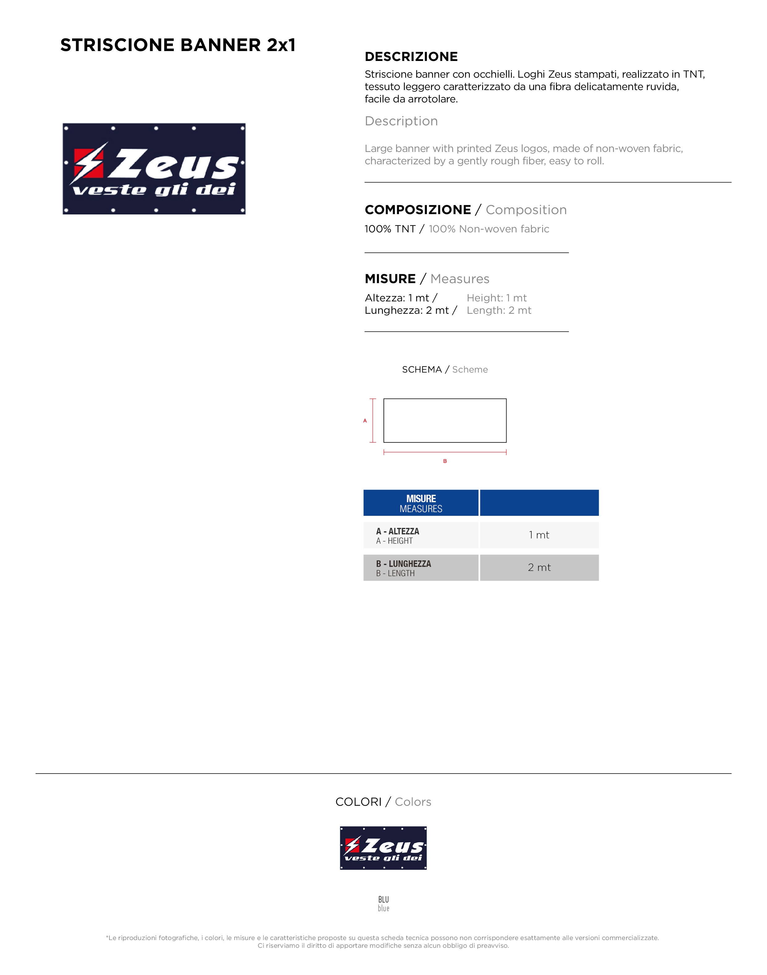 Scheda tecnica – STRISCIONE BANNER 2X1