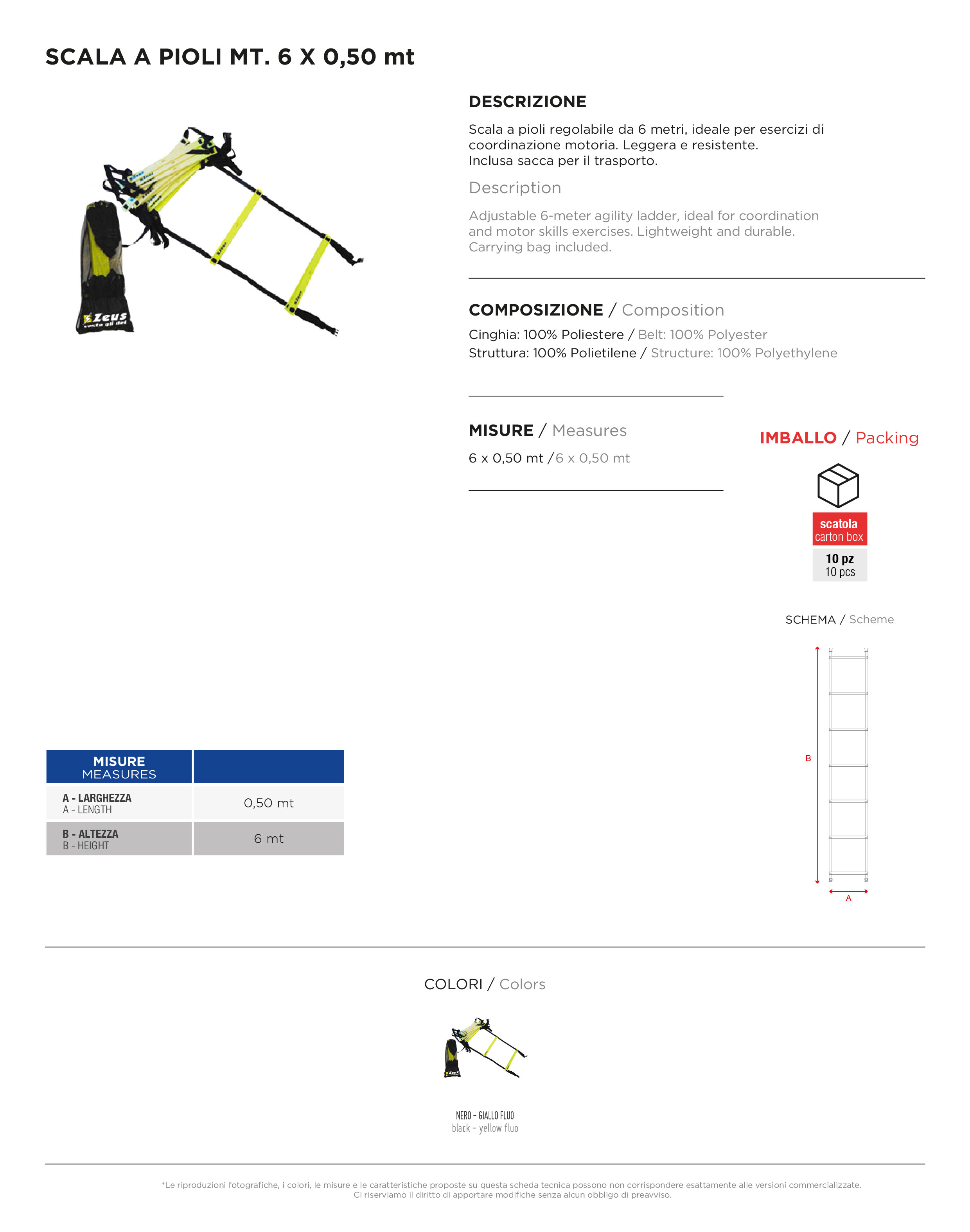 Scheda tecnica – SCALA A PIOLI MT. 6 X 0,50