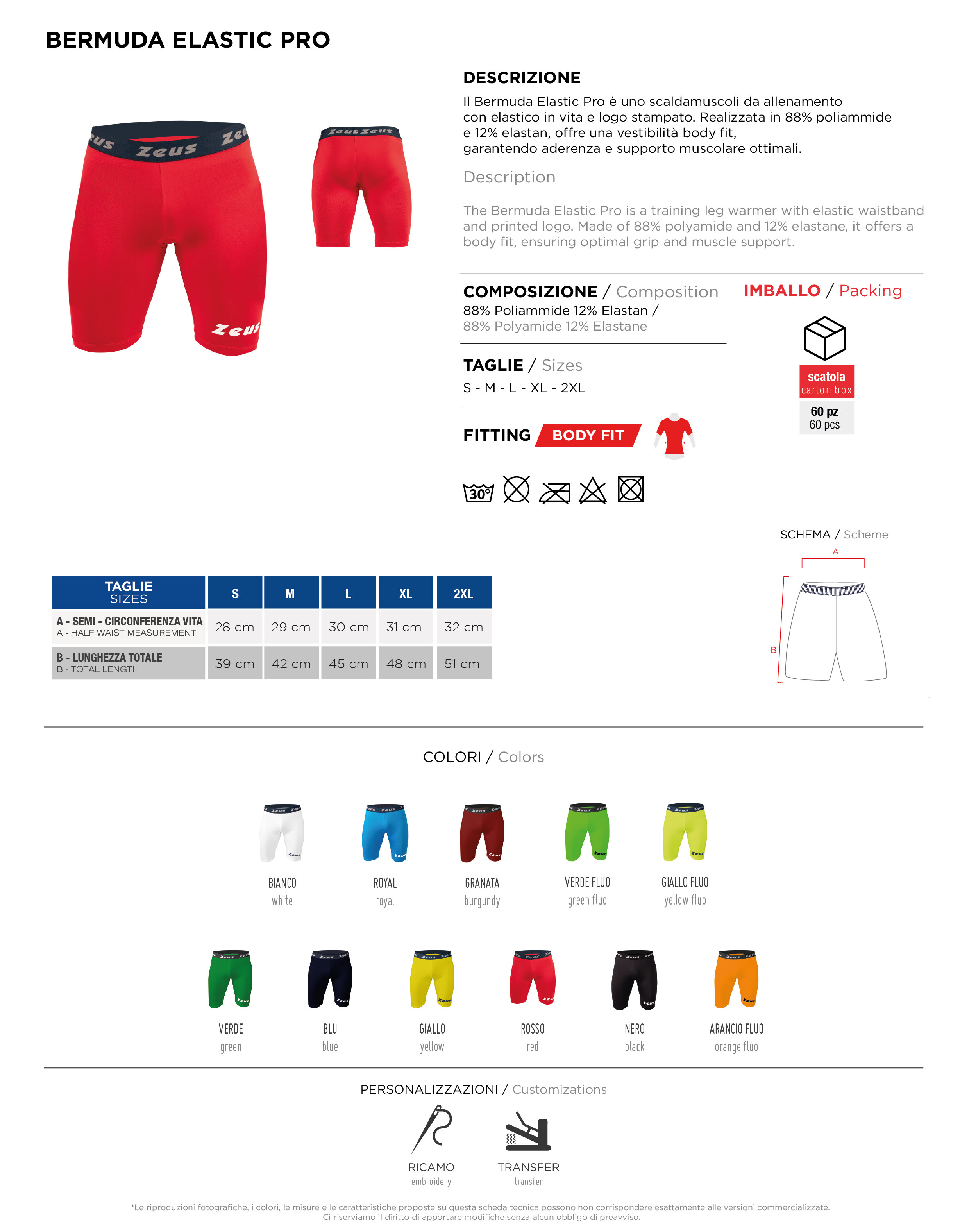 Scheda tecnica – BERMUDA ELASTIC PRO
