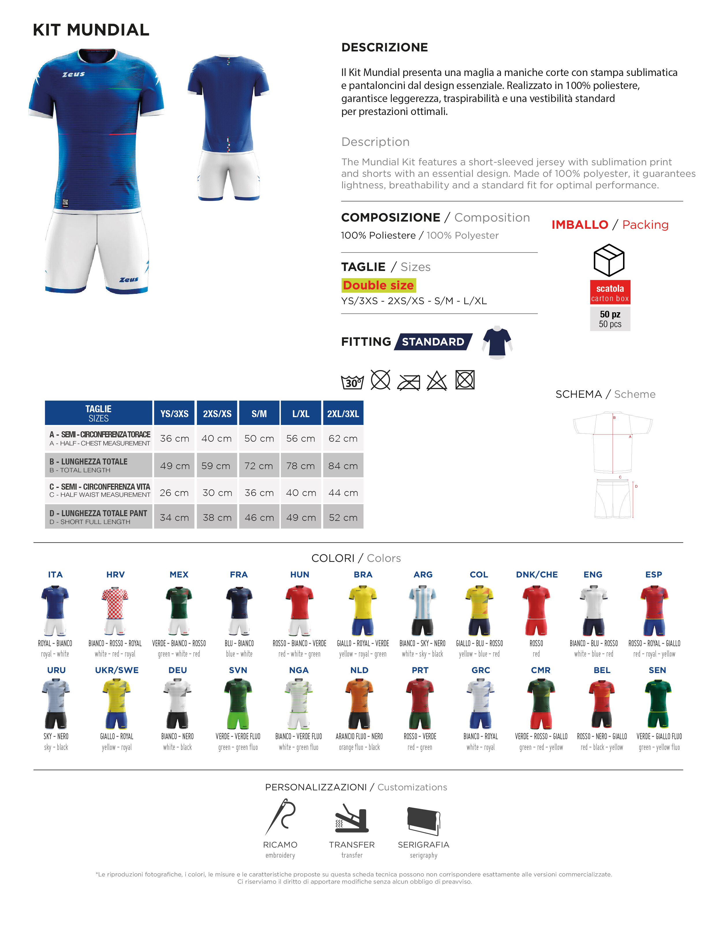 Scheda tecnica – KIT MUNDIAL