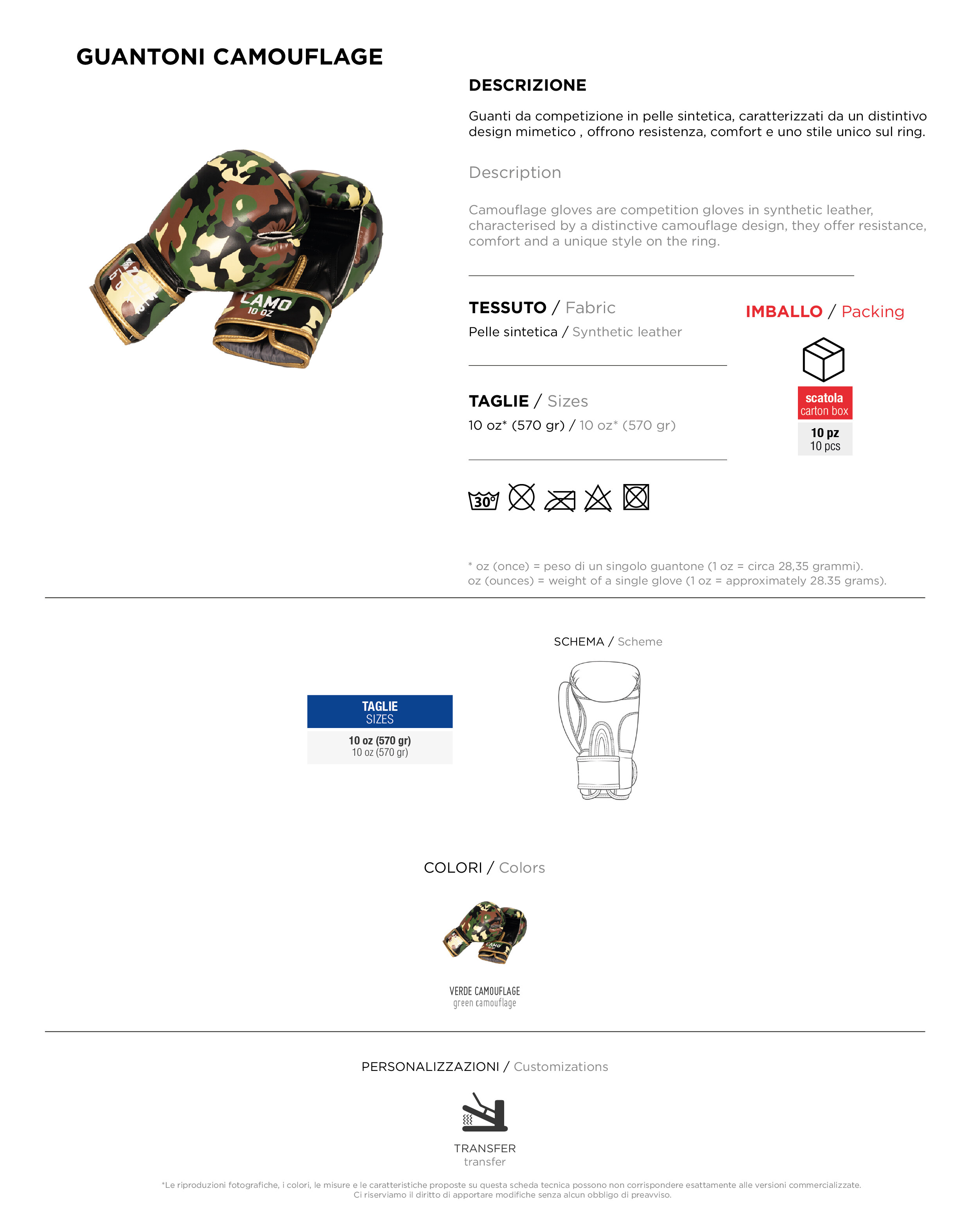 Scheda tecnica – GUANTONI CAMO