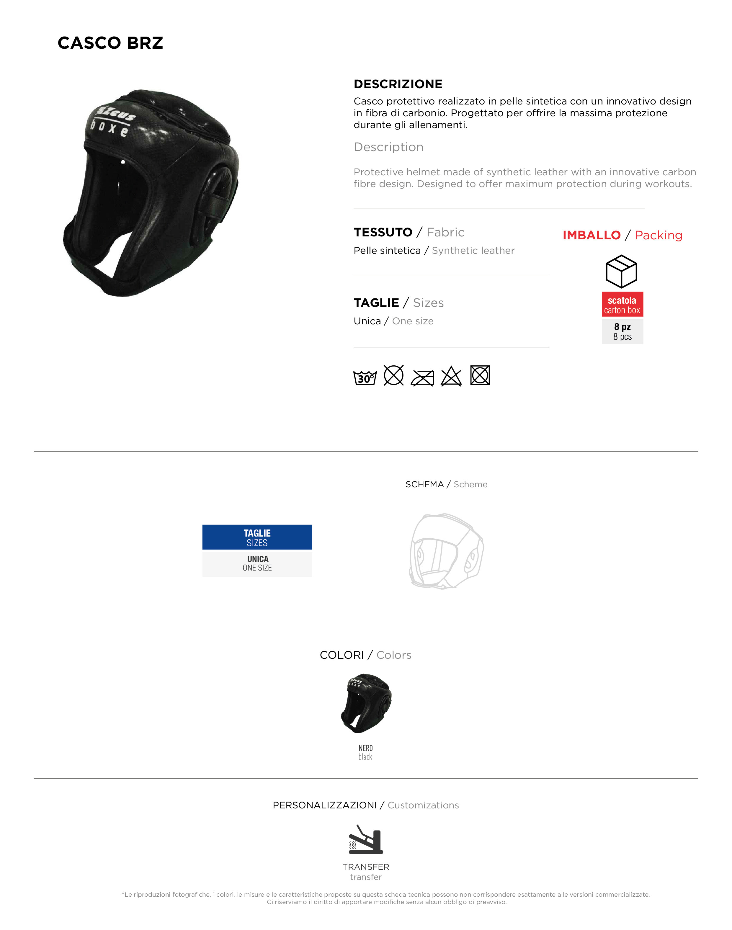 Scheda tecnica – CASCO BRZ