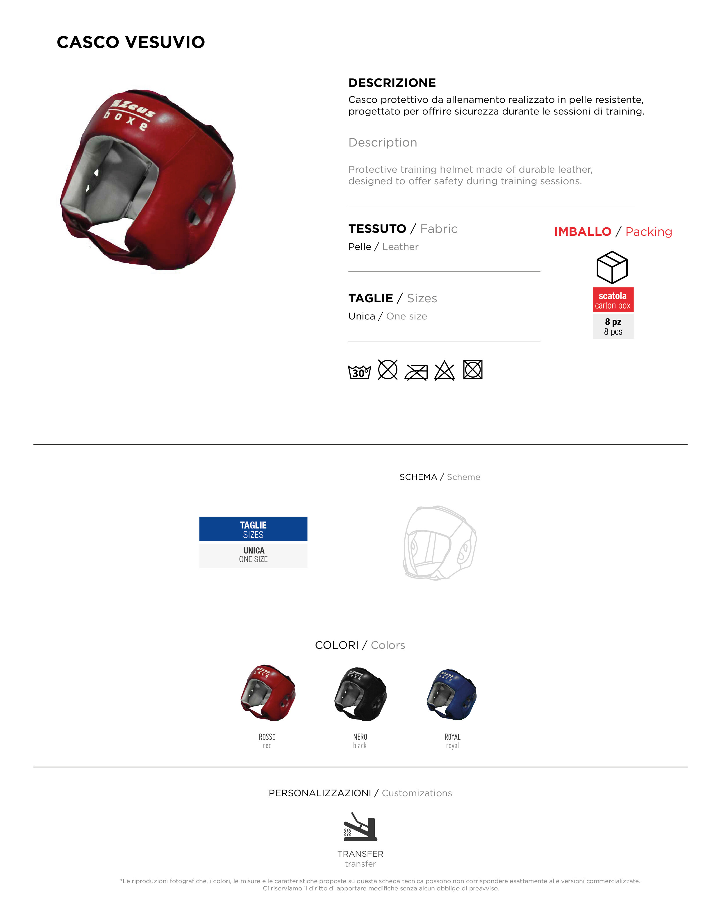 Scheda tecnica – CASCO VESUVIO