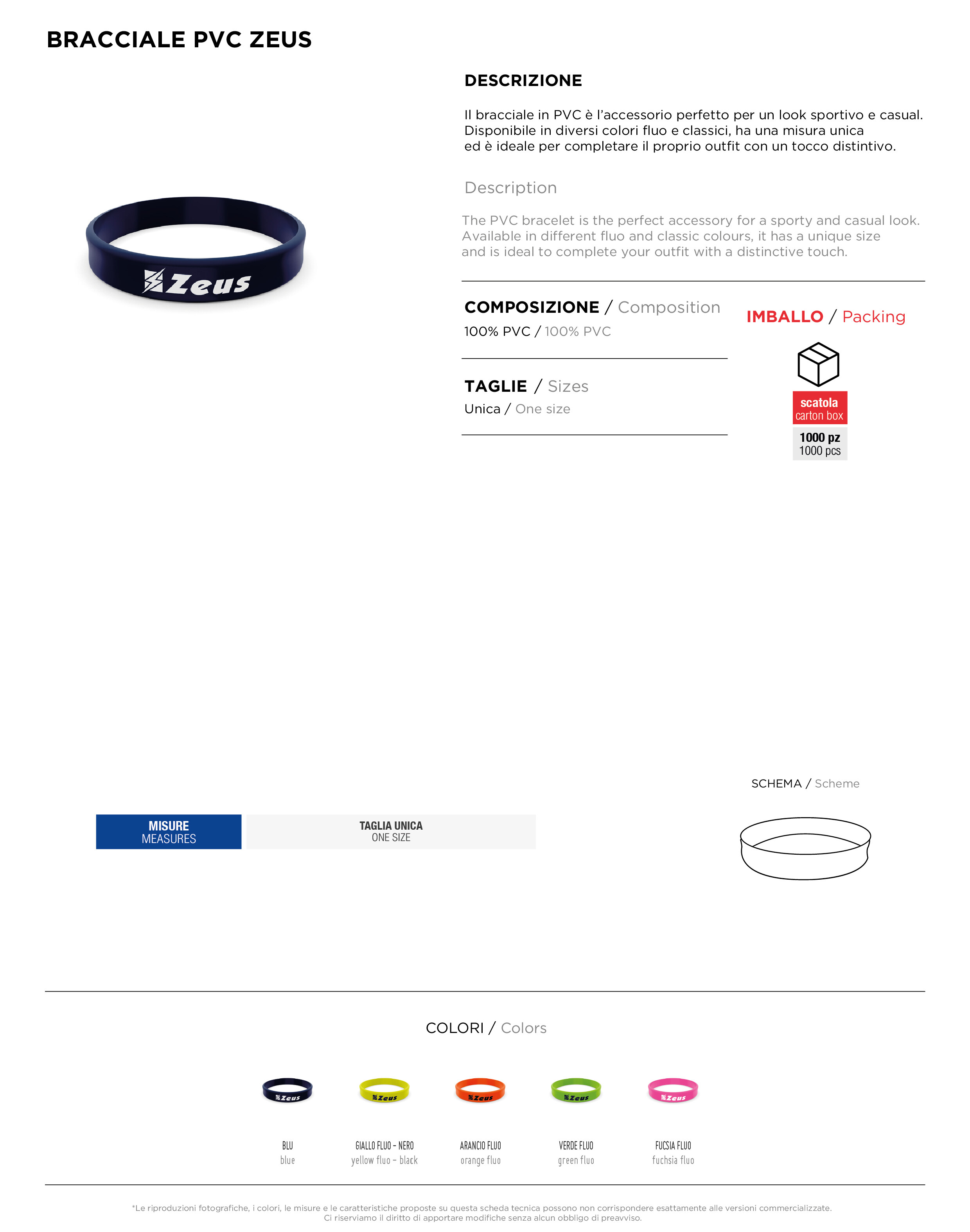 Scheda tecnica – BRACCIALE PVC ZEUS
