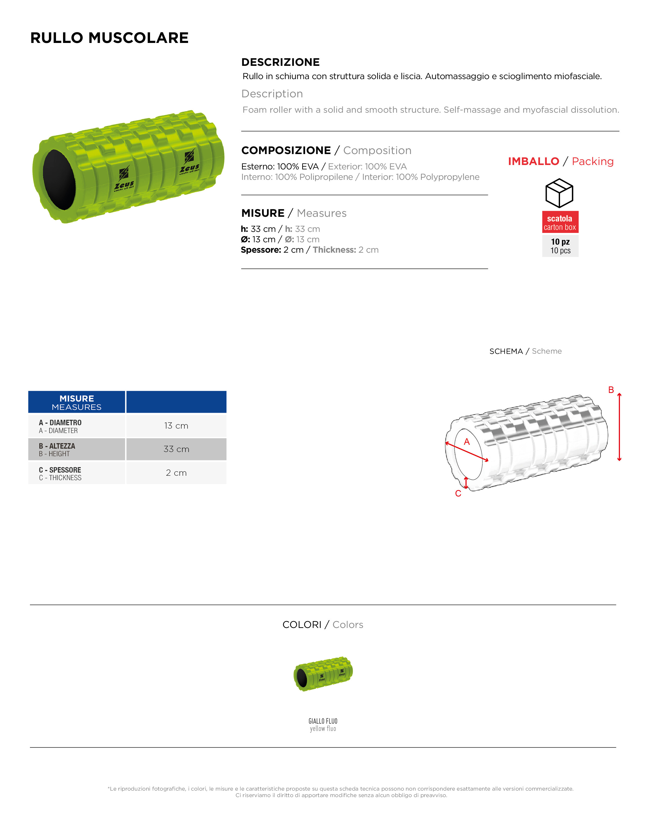 Scheda tecnica – RULLO MUSCOLARE