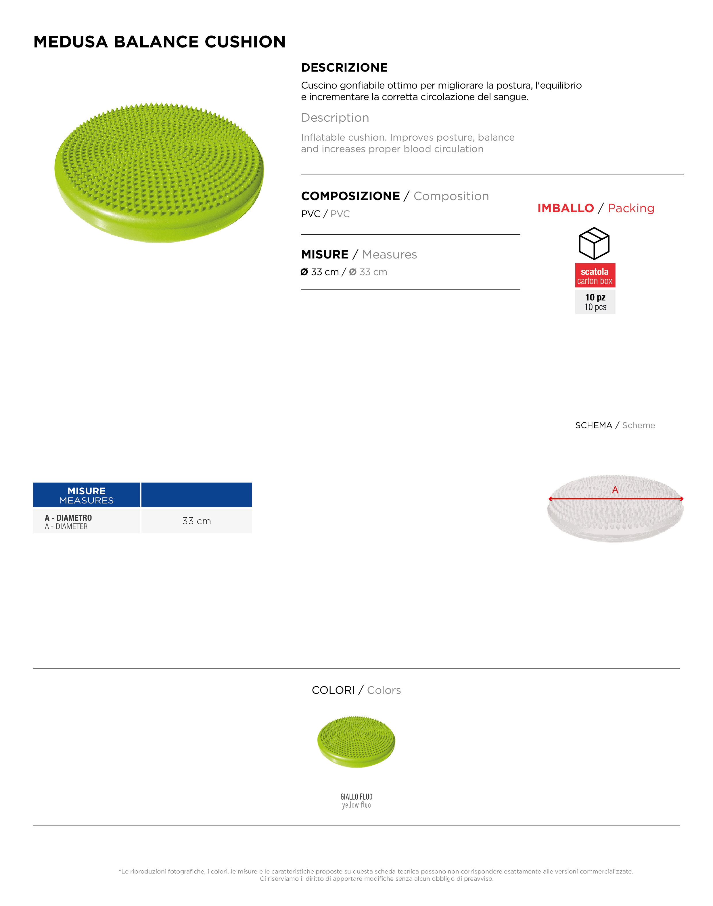 Scheda tecnica – MEDUSA BALANCE CUSHION