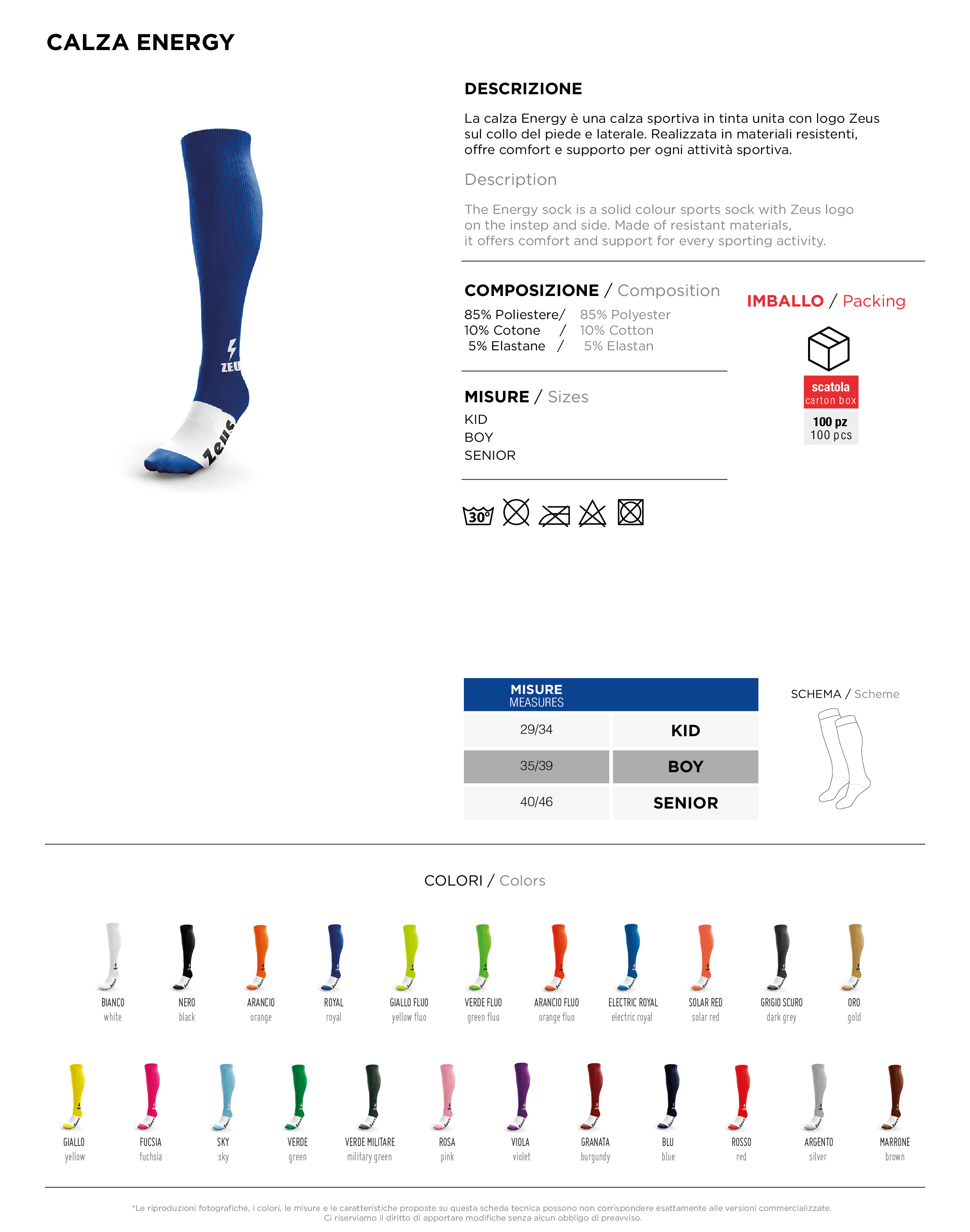 Scheda tecnica – CALZA ENERGY