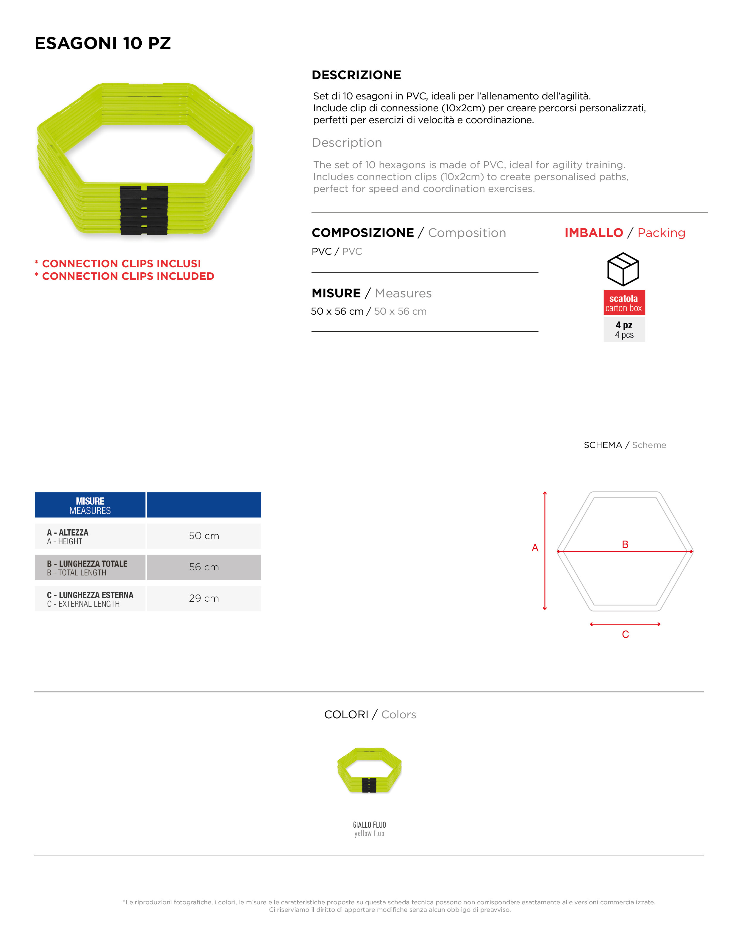 Scheda tecnica – ESAGONI 10 PZ