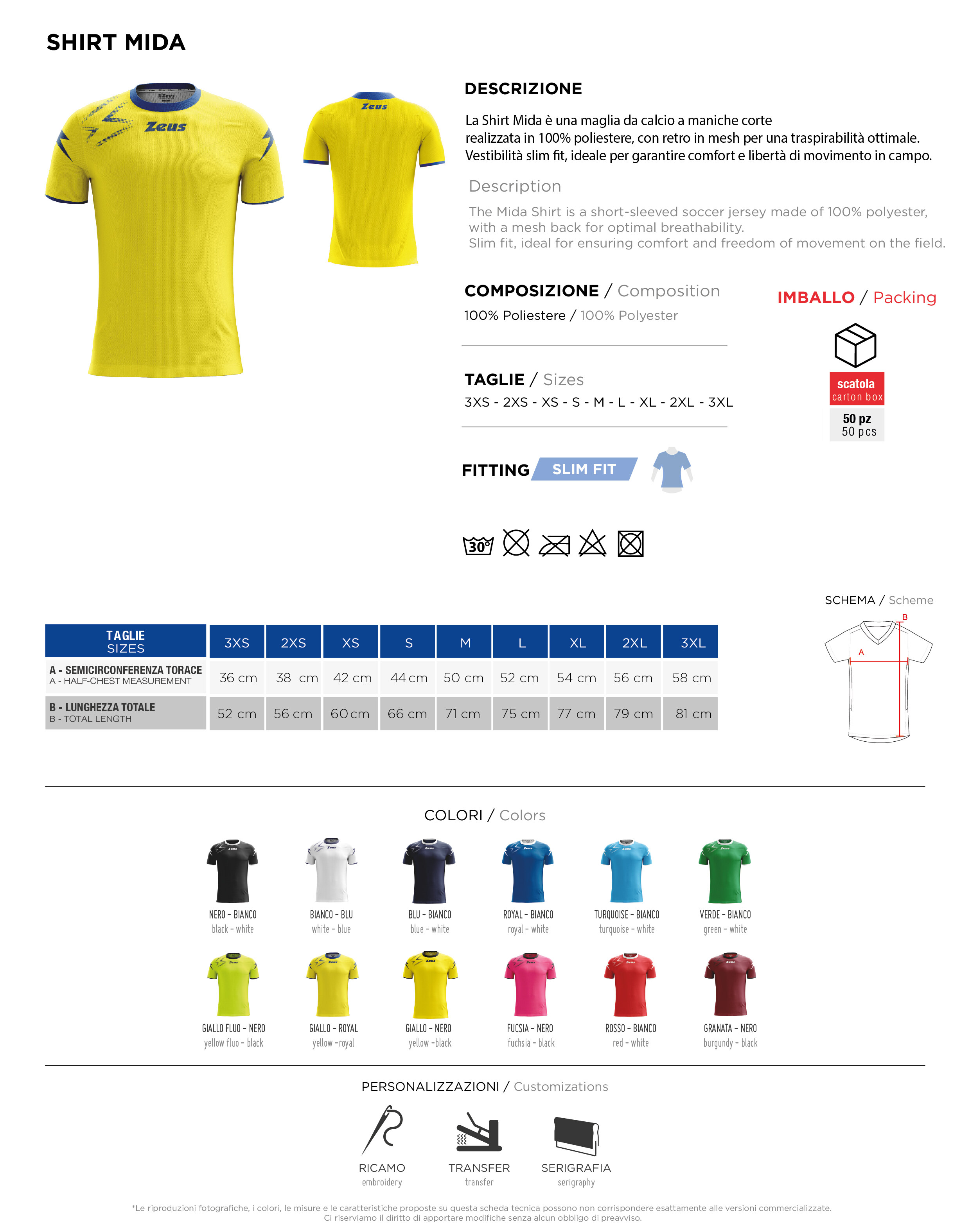 Scheda tecnica – SHIRT MIDA